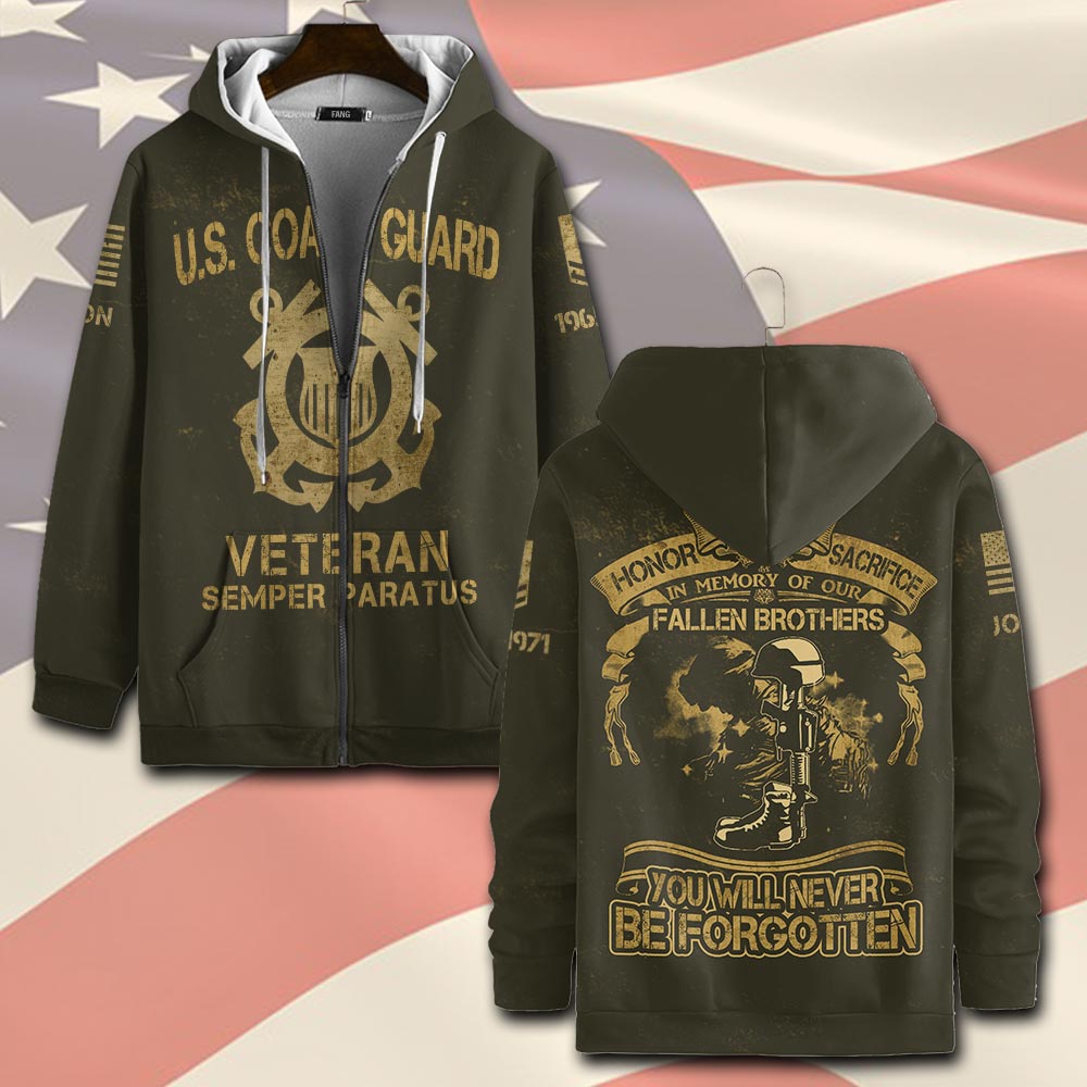 US Coast Guard, E 3 Blue - Zip Hoodie