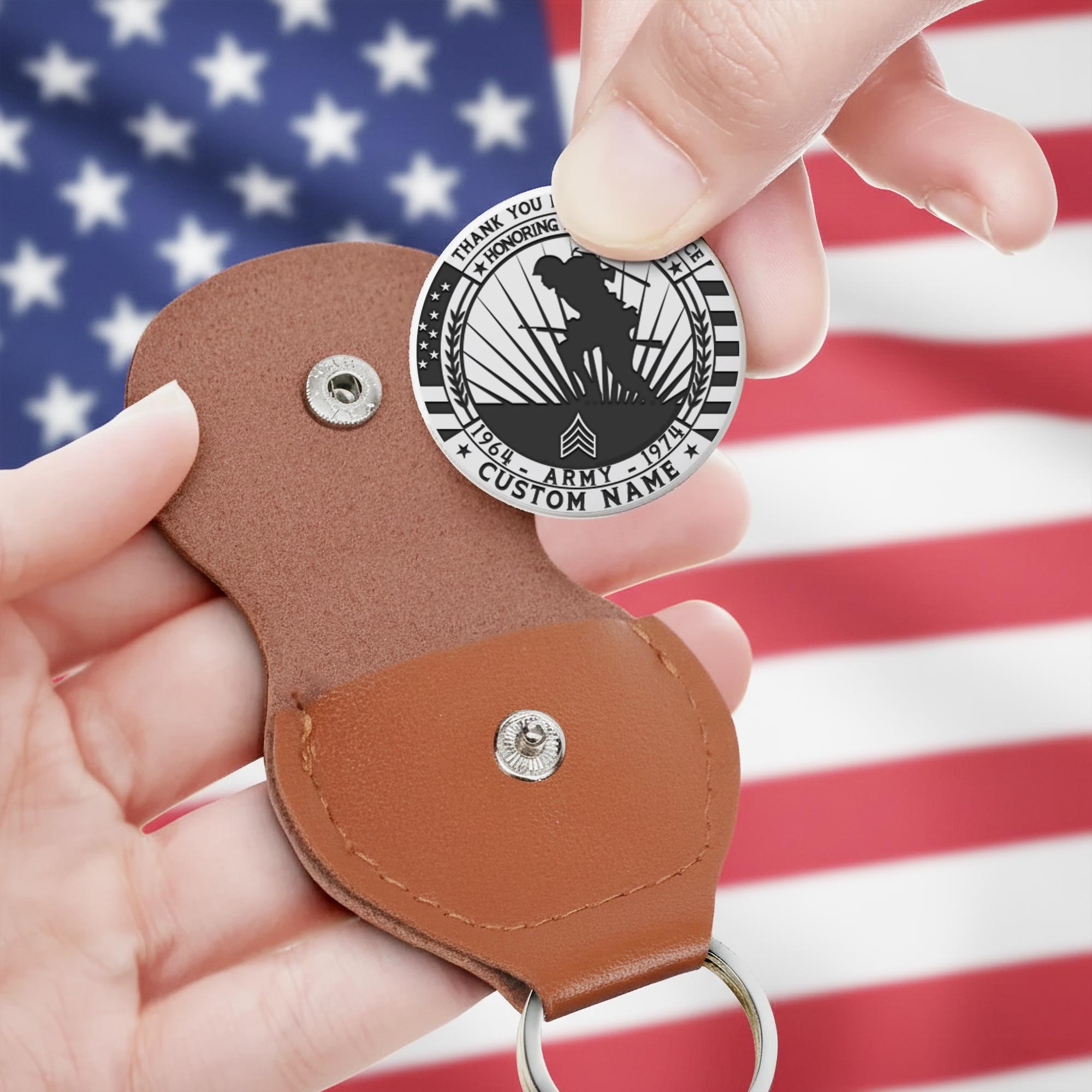 US Army, Defender of Freedom - Military Engraved Challenge Coin - Image 3