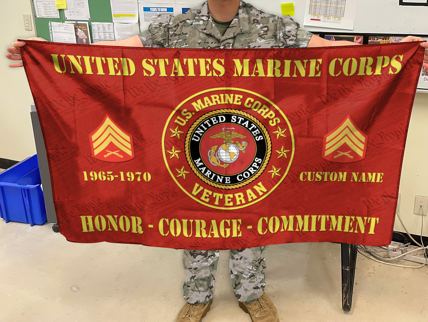 US Marine Corps, Defender of Freedom - Flying Flag 2×3 Feet(60×90 Cm) - Image 2