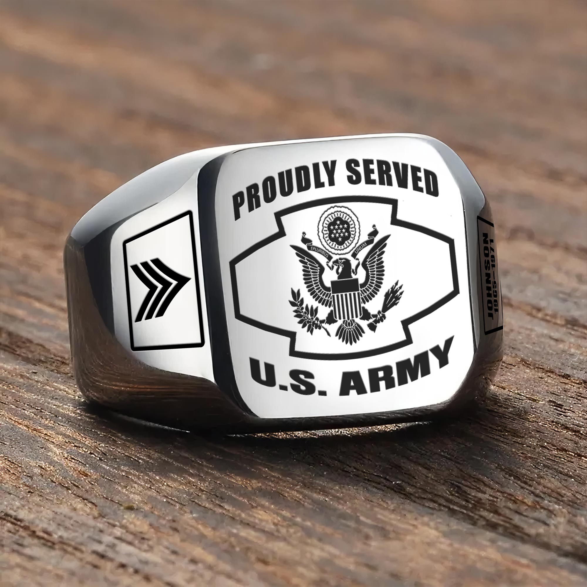 US Army, Honor The Fallen - Engraved Men's Ring - Image 3