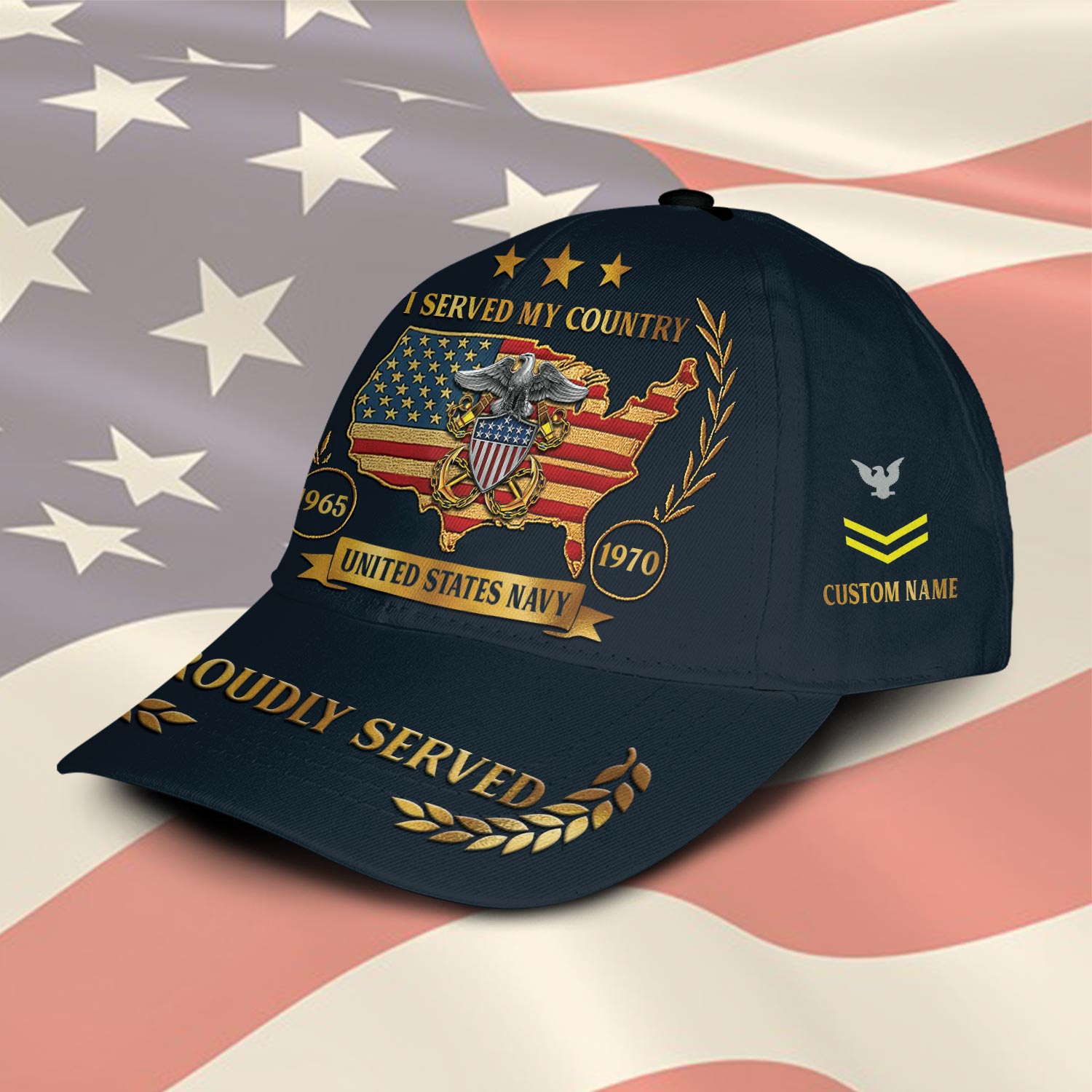 US Navy, E 8 Gold - Classic Cap - Image 2