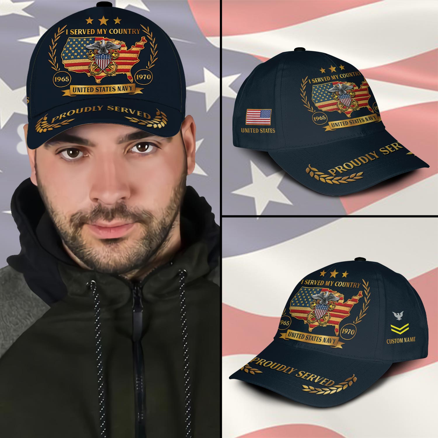 US Navy, E 8 Gold - Classic Cap - Image 3