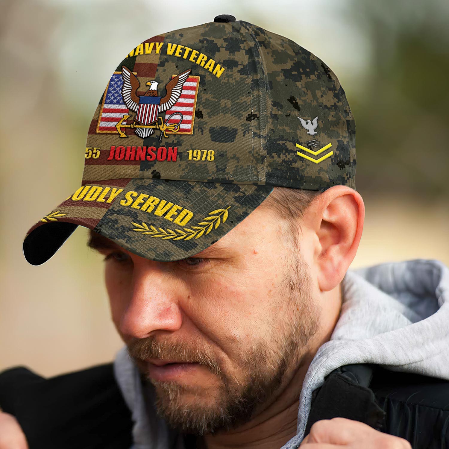US Navy, American By Birth, Veteran By Choice - Classic Cap - Image 3