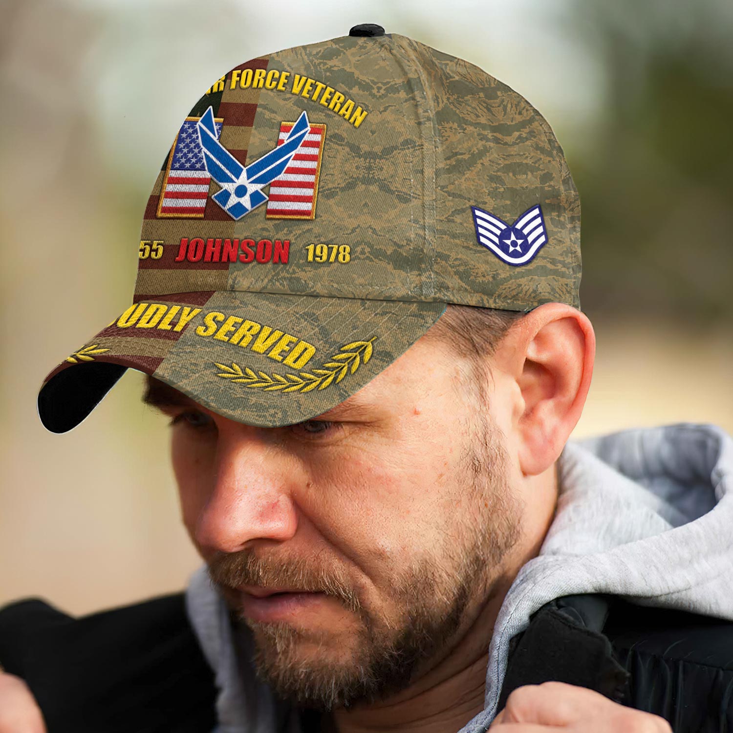 US Air Force, American By Birth, Veteran By Choice - Classic Cap - Image 3