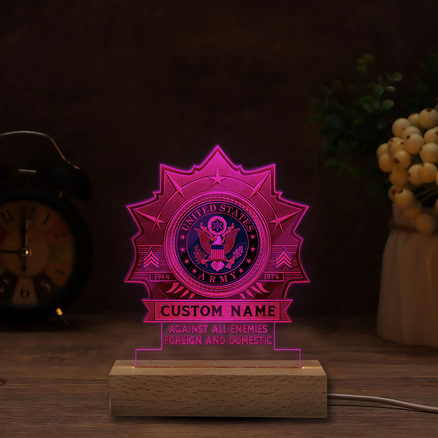 US Army, O 2 Army First Lieutenant - Personalized Led Lamp - Image 5