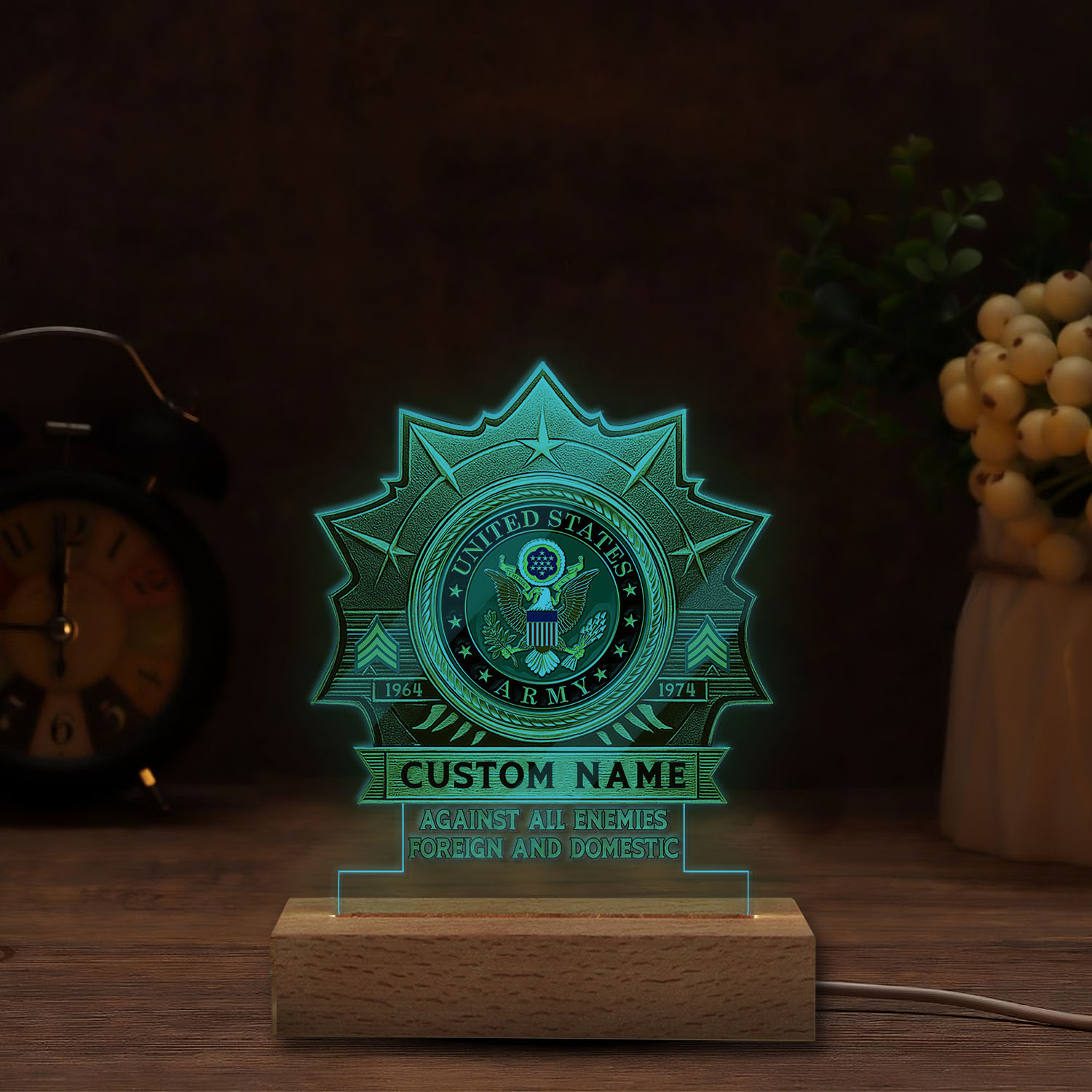 US Army, O 2 Army First Lieutenant - Personalized Led Lamp - Image 6