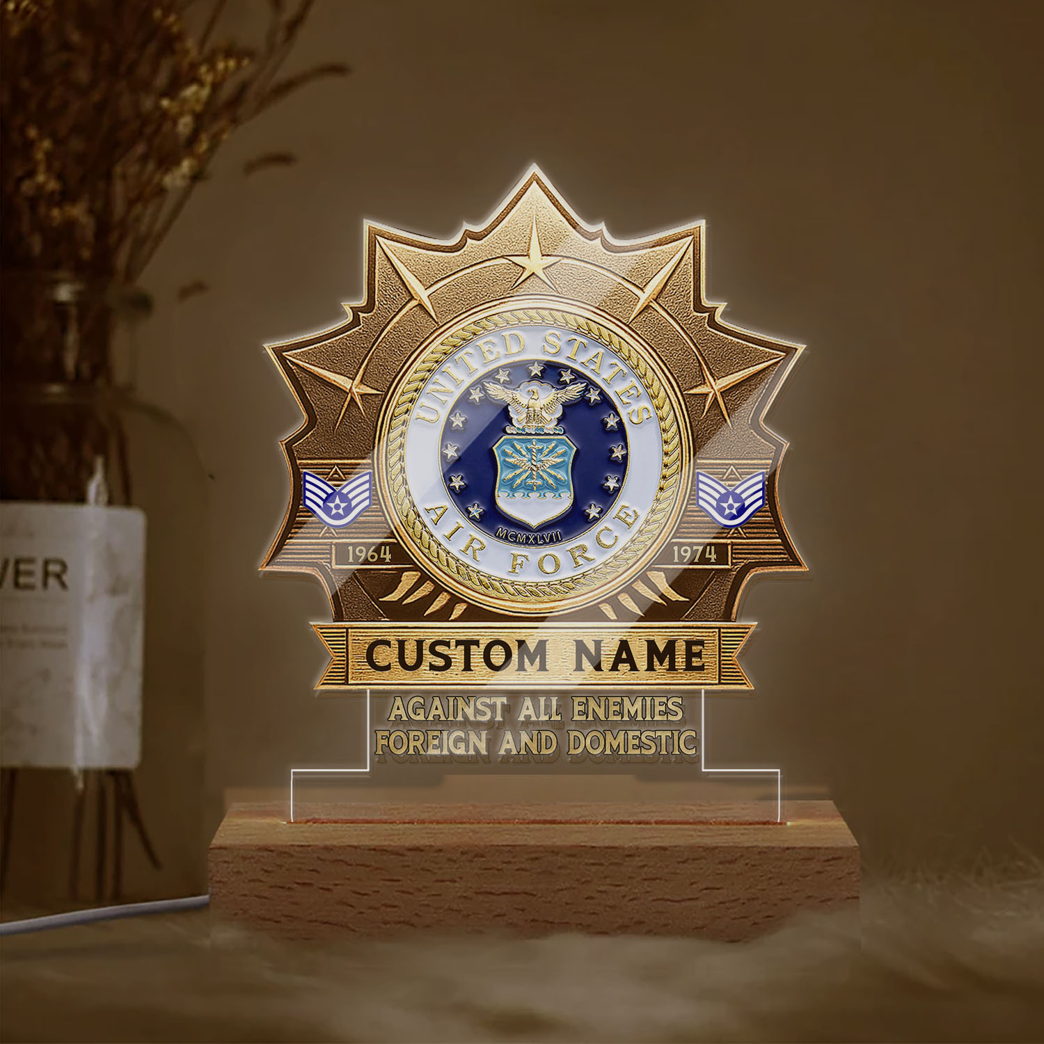 US Air Force , O 5 Air Force Lieutenant Colonel - Personalized Led Lamp - Image 2