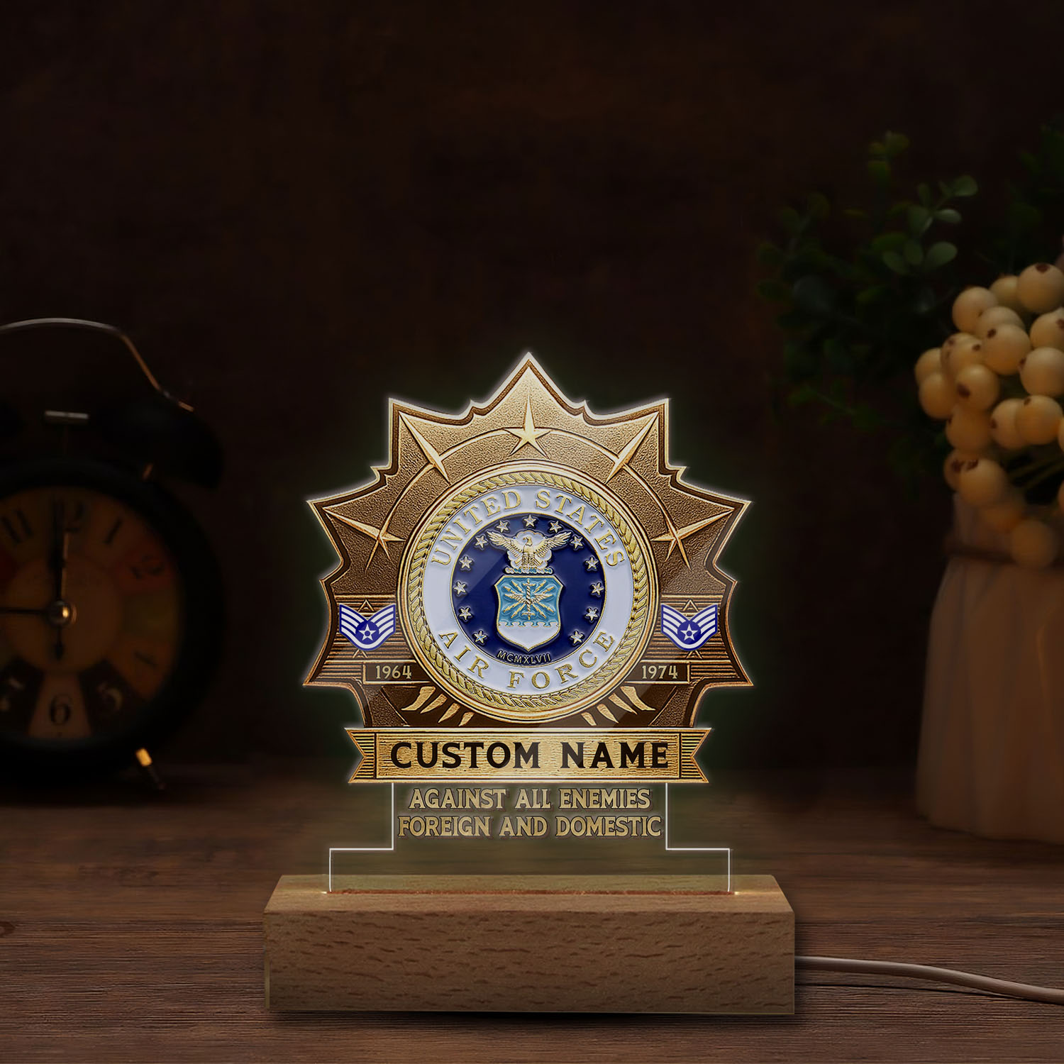 US Air Force , O 5 Air Force Lieutenant Colonel - Personalized Led Lamp - Image 4