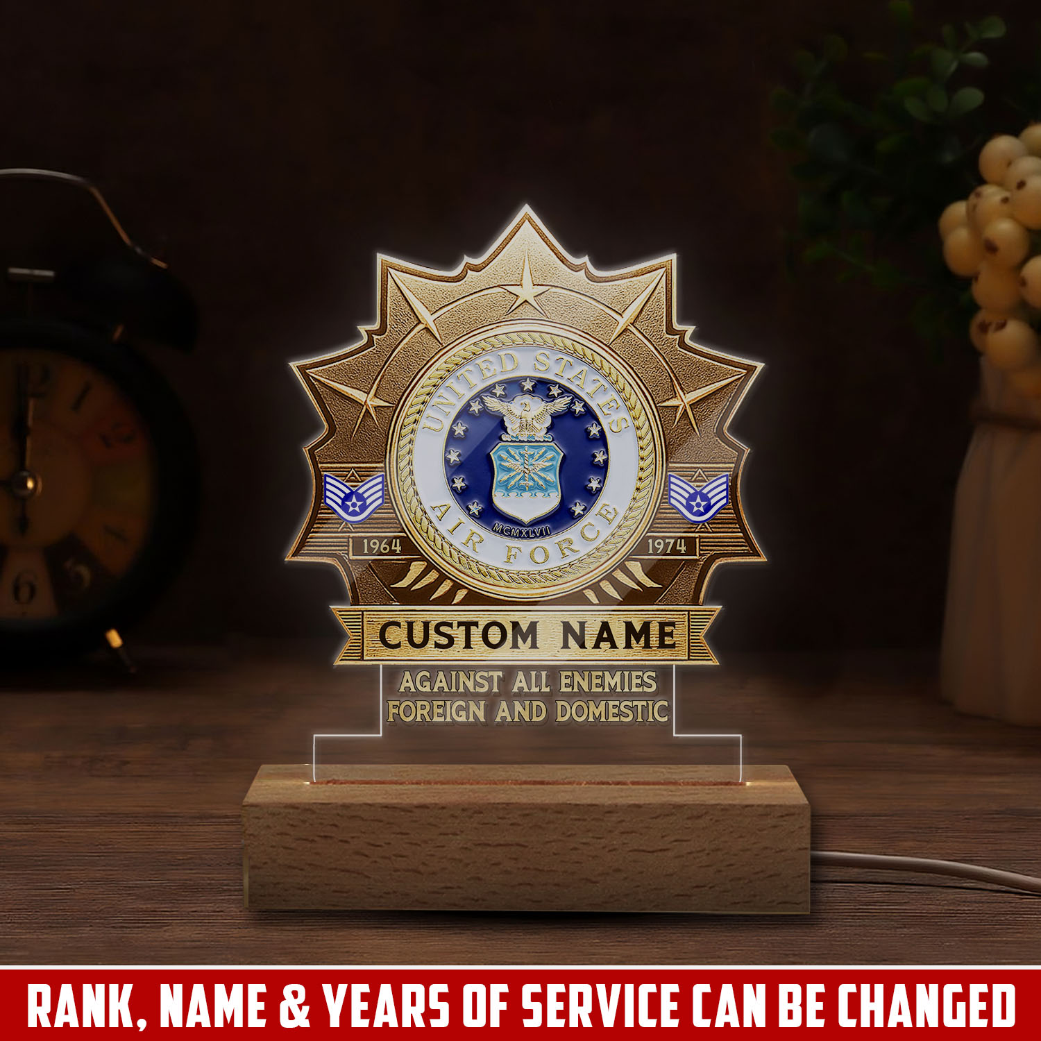 US Air Force , O 5 Air Force Lieutenant Colonel - Personalized Led Lamp