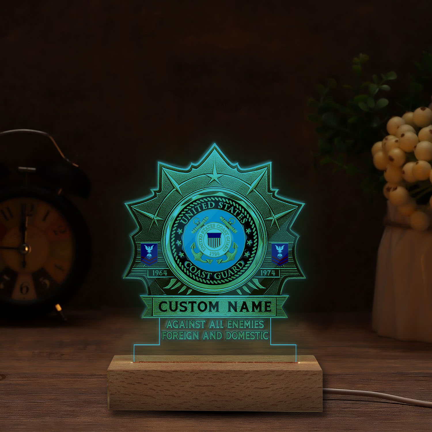 US Coast Guard, All Gave Some, Some Gave All - Personalized Led Lamp - Image 6