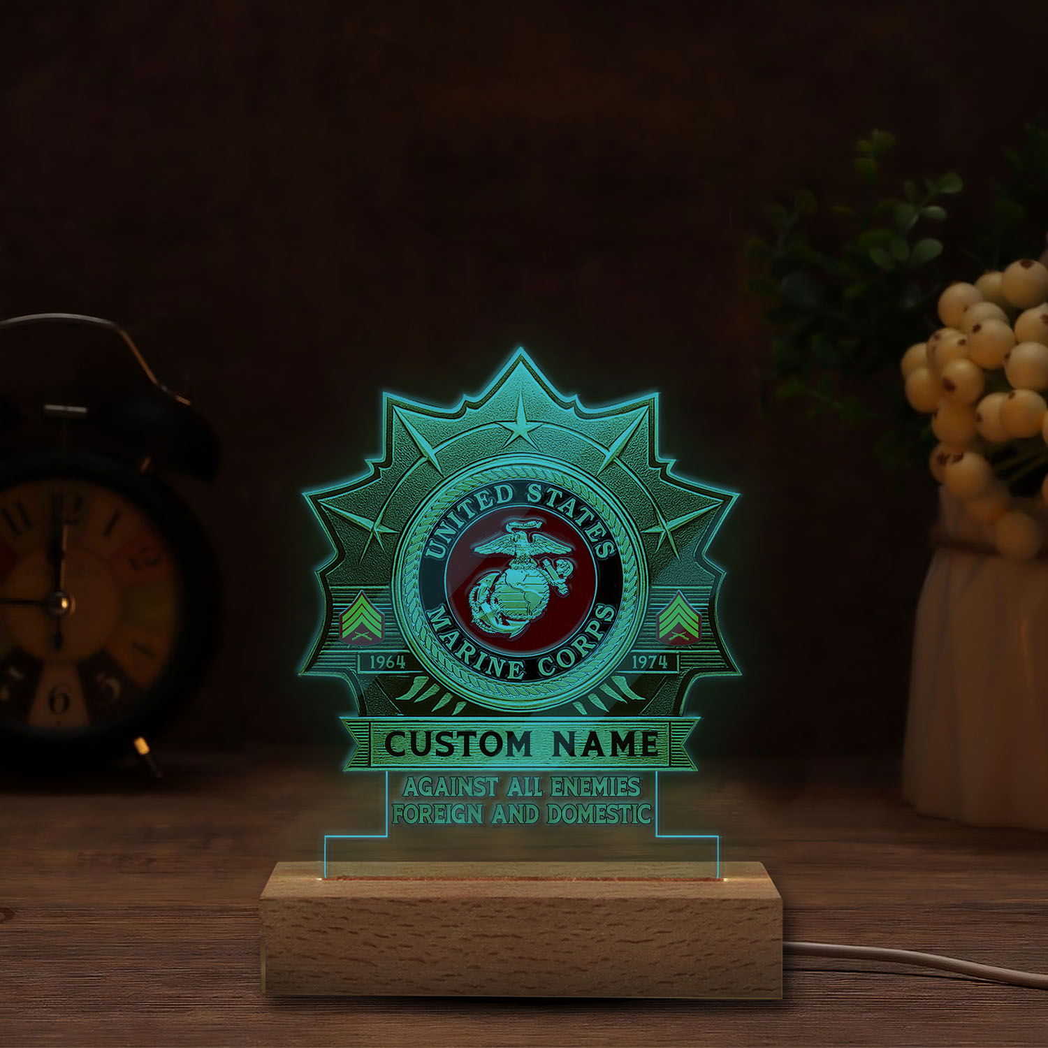 US Marine Corps, No One Fights Alone - Personalized Led Lamp - Image 6