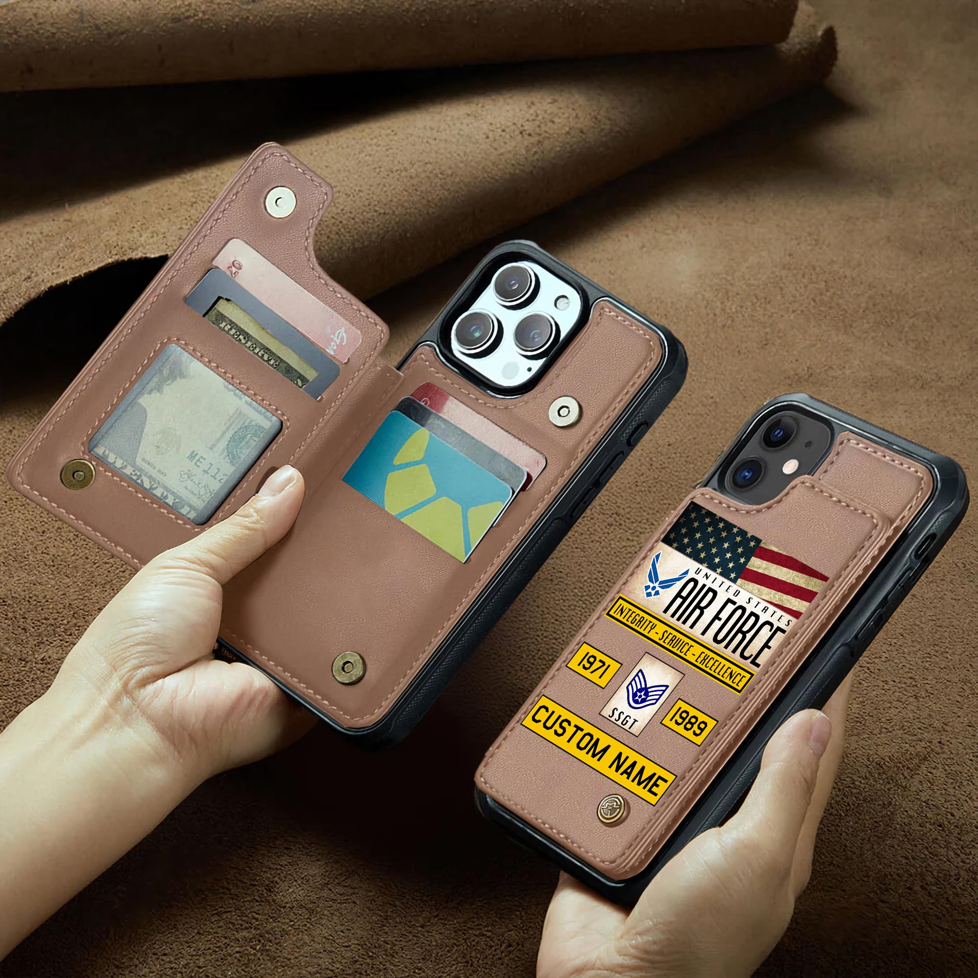 US Air Force , Lest We Forget - Leather Flip Phone Case - Image 2