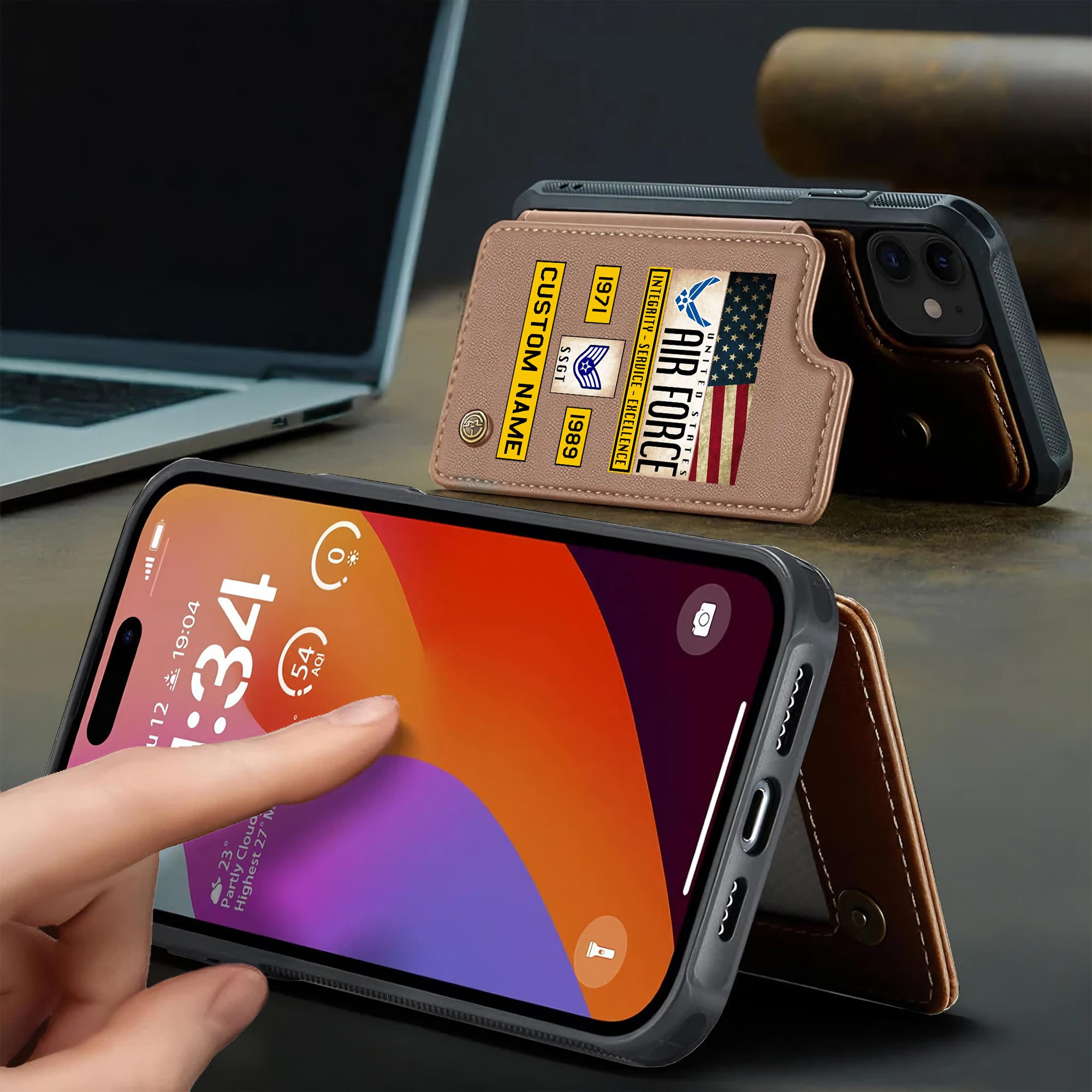 US Air Force , Lest We Forget - Leather Flip Phone Case - Image 3