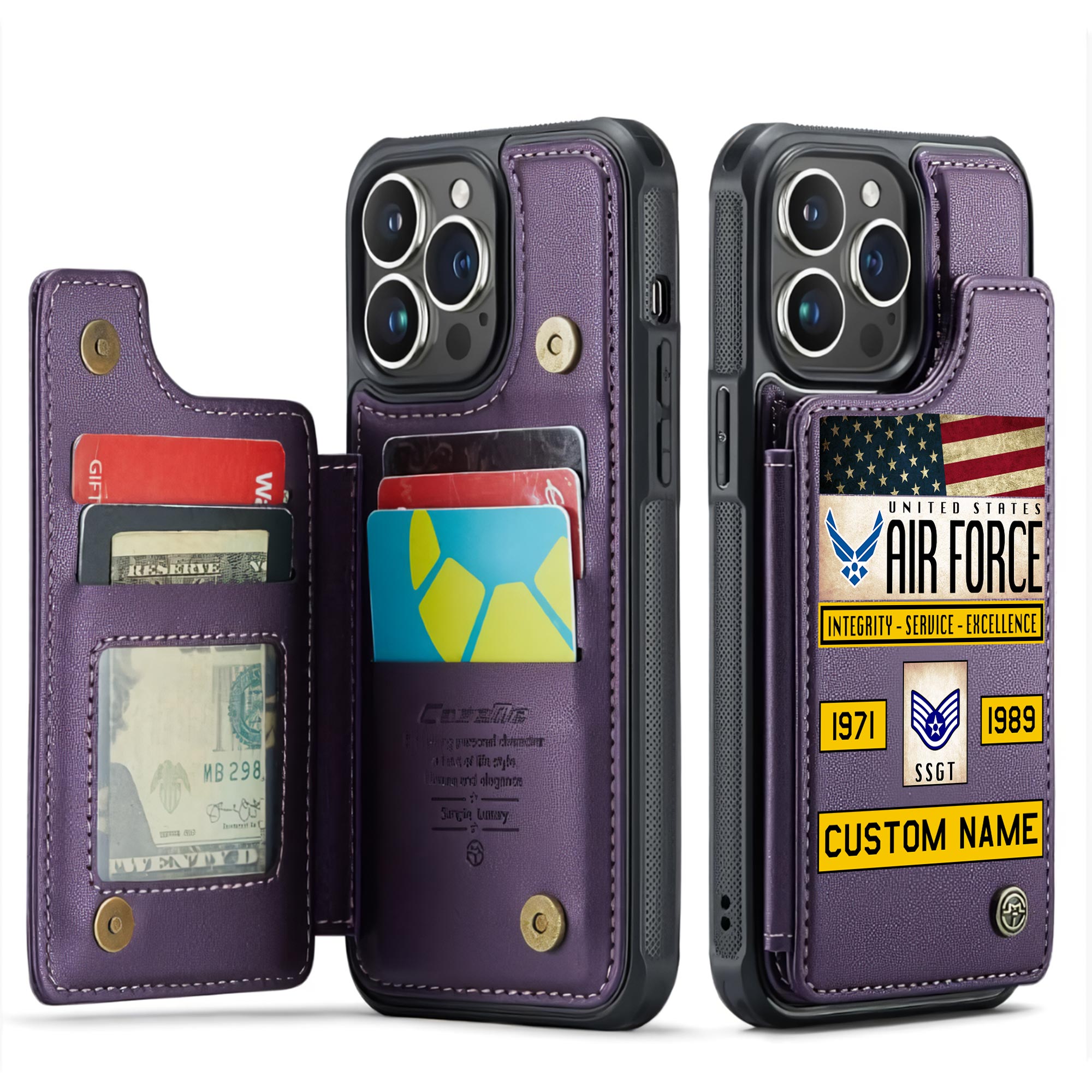 US Air Force , Lest We Forget - Leather Flip Phone Case - Image 6