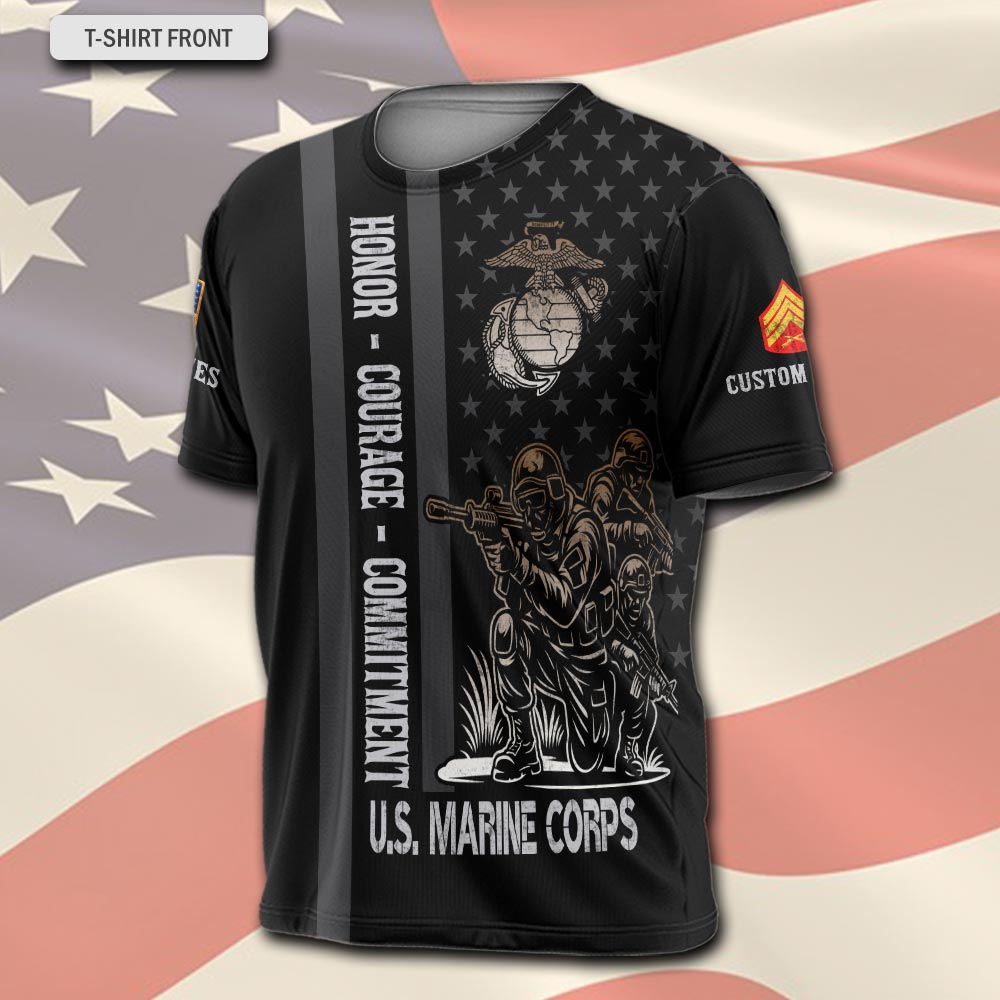 US Marine Corps, E 9 Marines Master Gunnery Sergeant - T-Shirt - Image 2