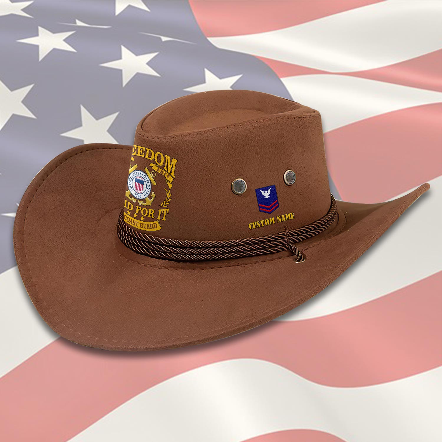 US Coast Guard, E 6 Gold - Cowboy Hat - Image 3
