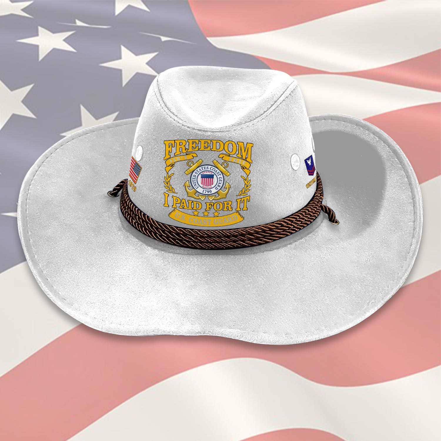 US Coast Guard, E 6 Gold - Cowboy Hat - Image 6