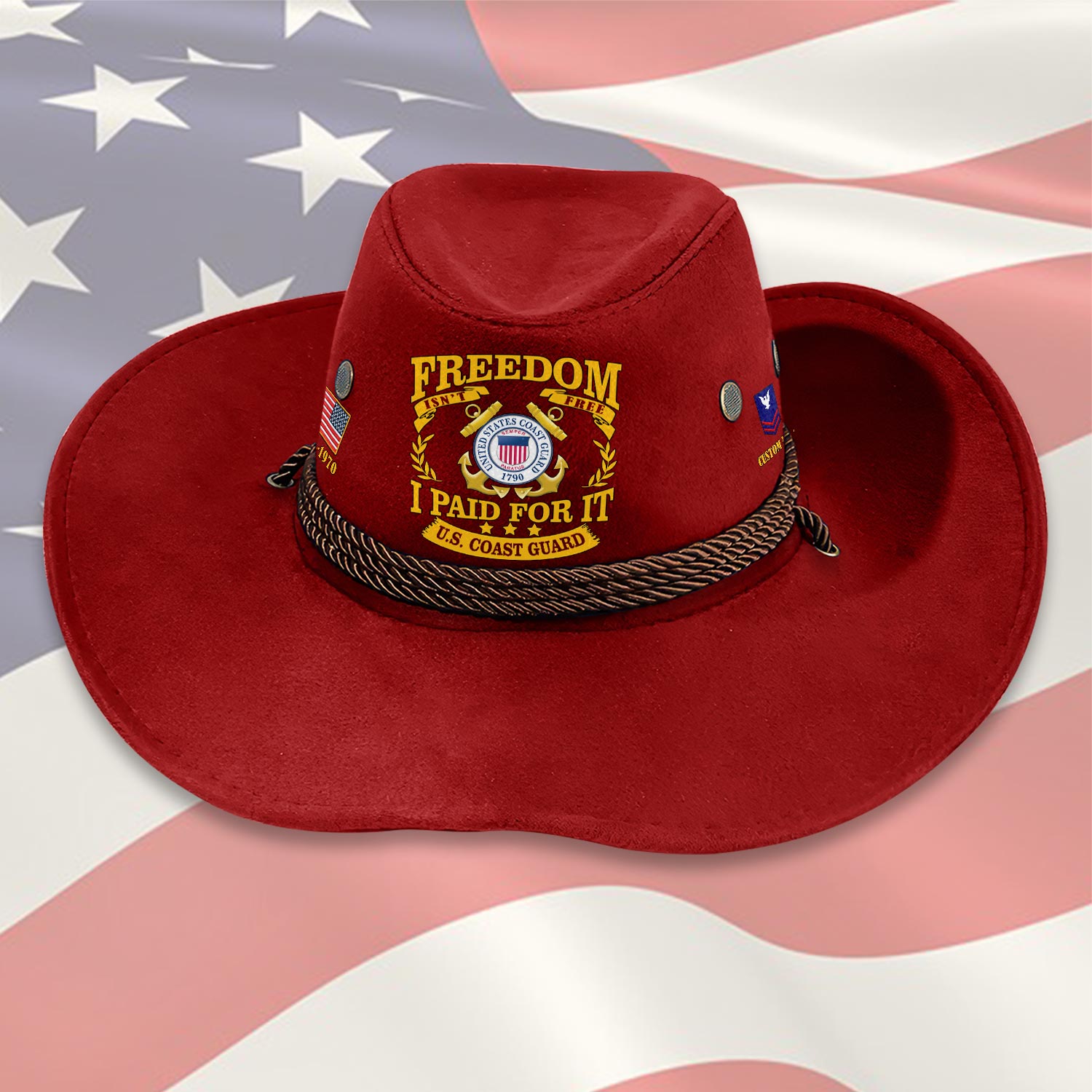 US Coast Guard, E 6 Gold - Cowboy Hat - Image 7