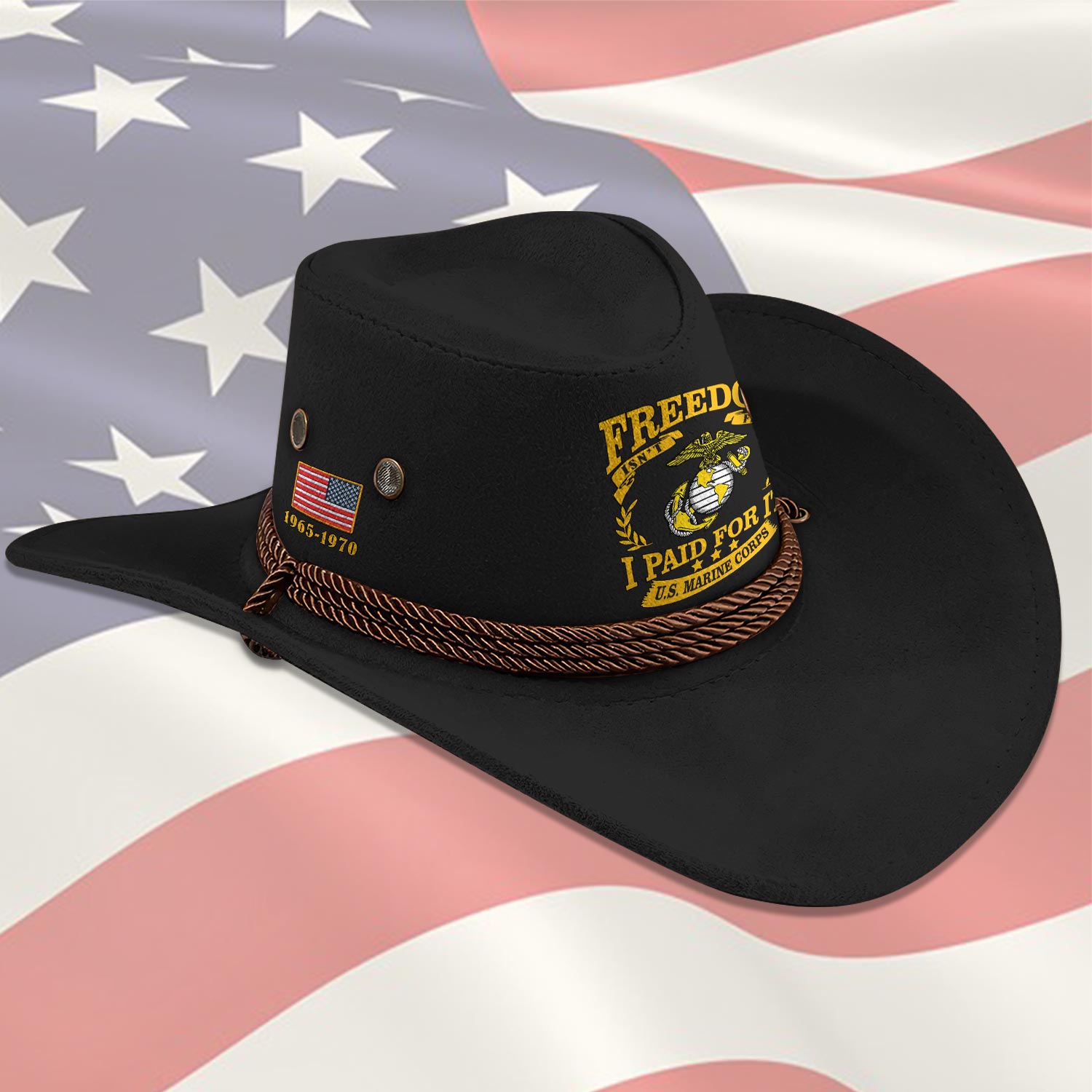 US Marine Corps, Honor, Duty, Service - Cowboy Hat - Image 2