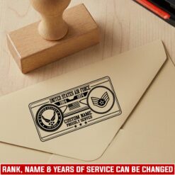 US Air Force, E 6 Air Force Technical Sergeant - Personalized Military Rectangular Wooden Stamp