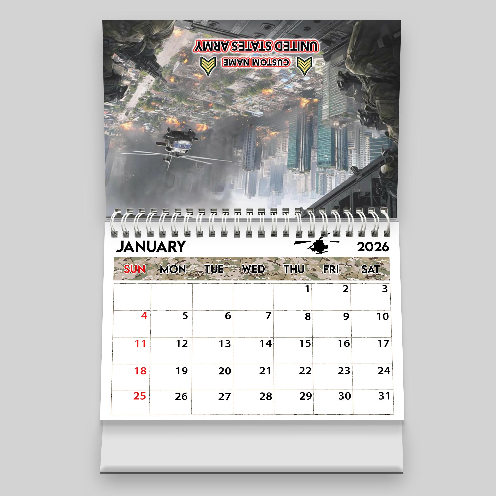 US Army, American By Birth, Veteran By Choice - Personalized Military Desk Calendar - Image 3