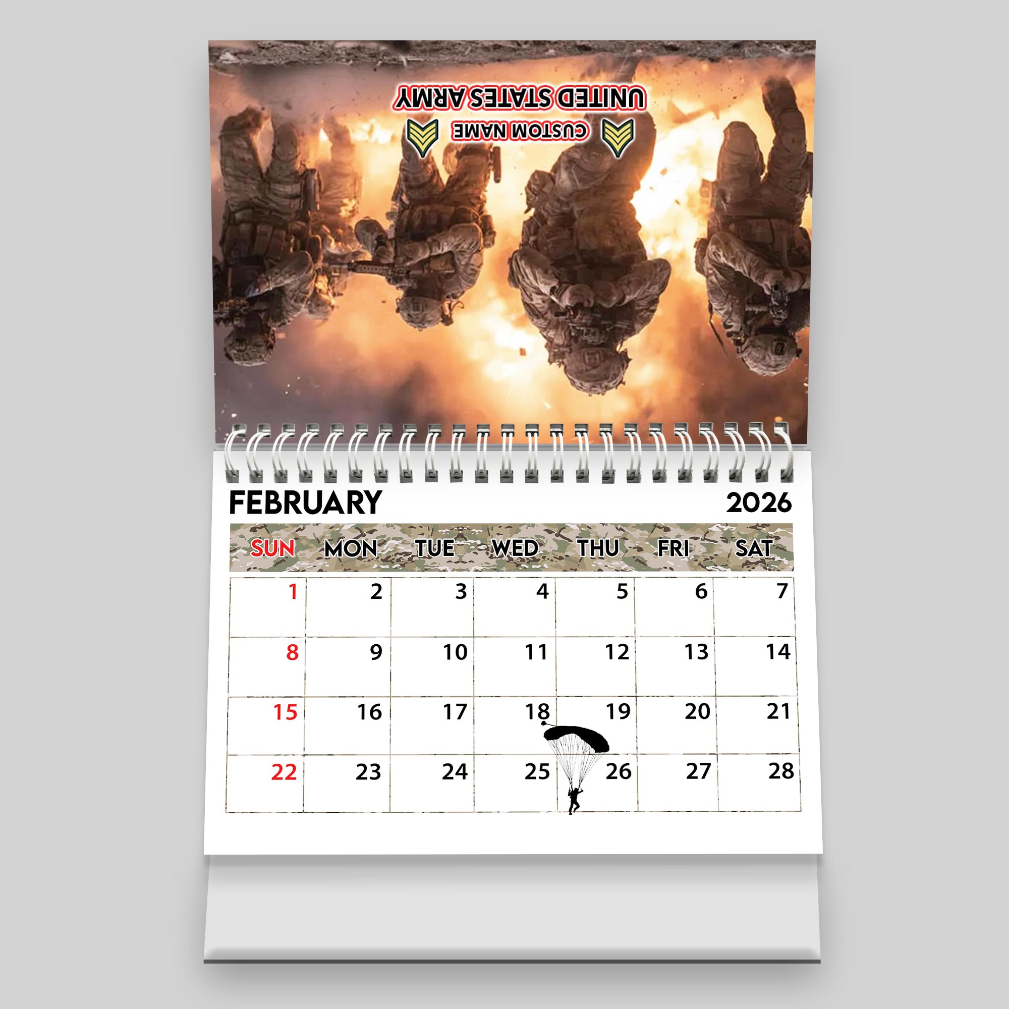 US Army, American By Birth, Veteran By Choice - Personalized Military Desk Calendar - Image 4