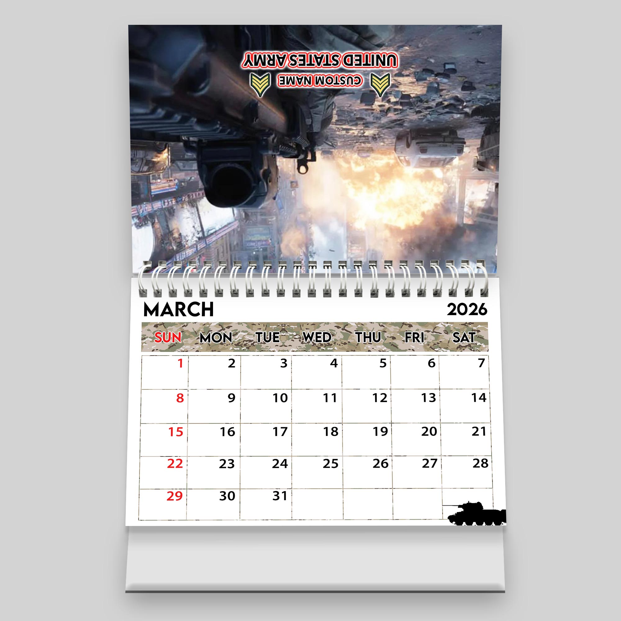 US Army, American By Birth, Veteran By Choice - Personalized Military Desk Calendar - Image 5