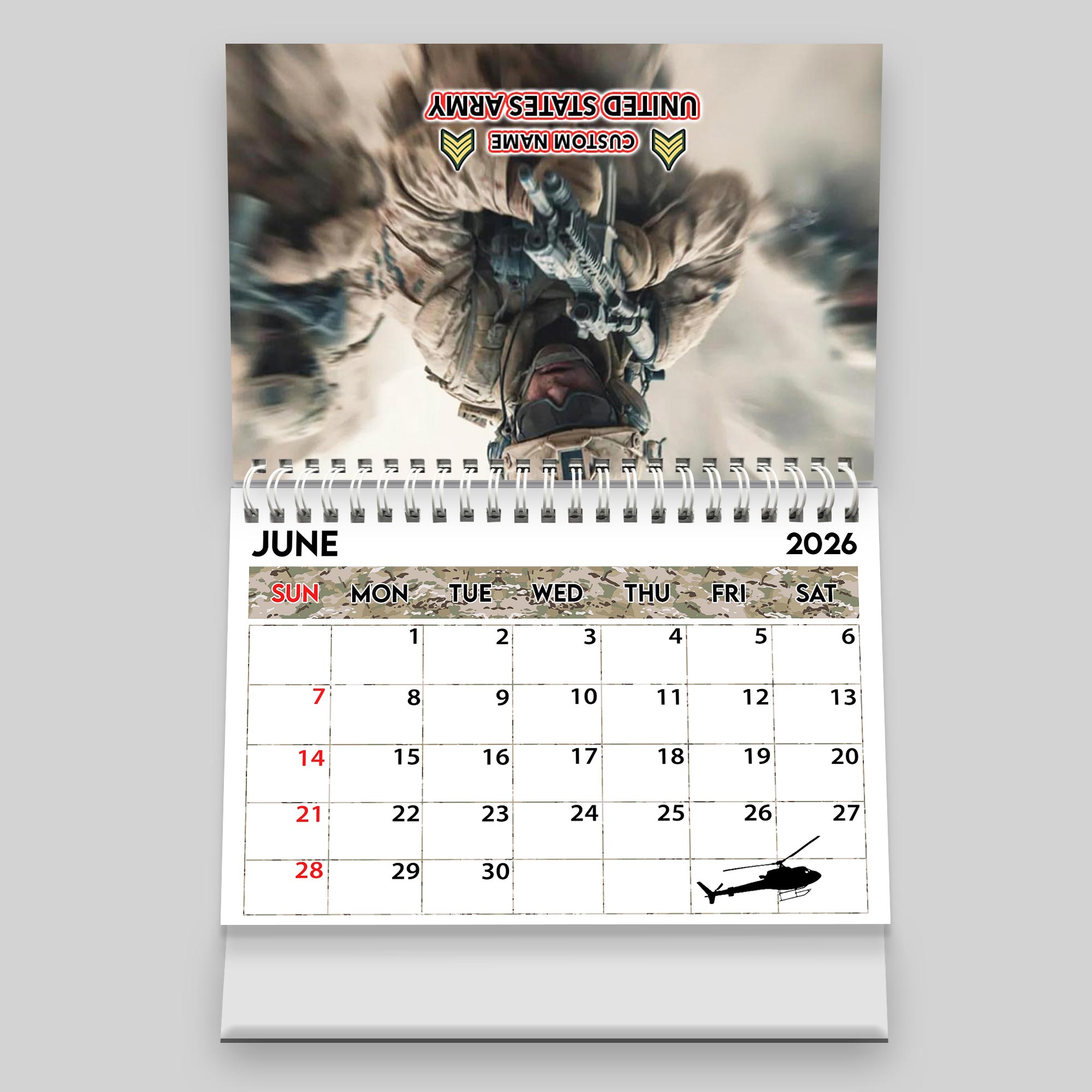 US Army, American By Birth, Veteran By Choice - Personalized Military Desk Calendar - Image 8