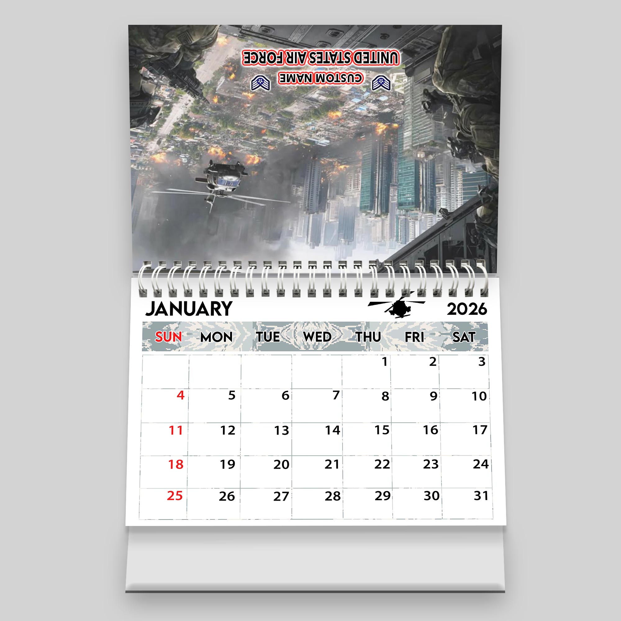 US Air Force, Thank a Veteran - Personalized Military Desk Calendar - Image 3
