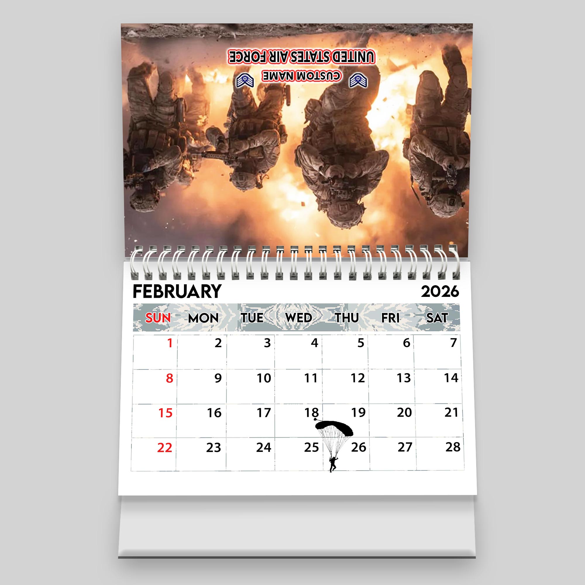 US Air Force, Thank a Veteran - Personalized Military Desk Calendar - Image 4