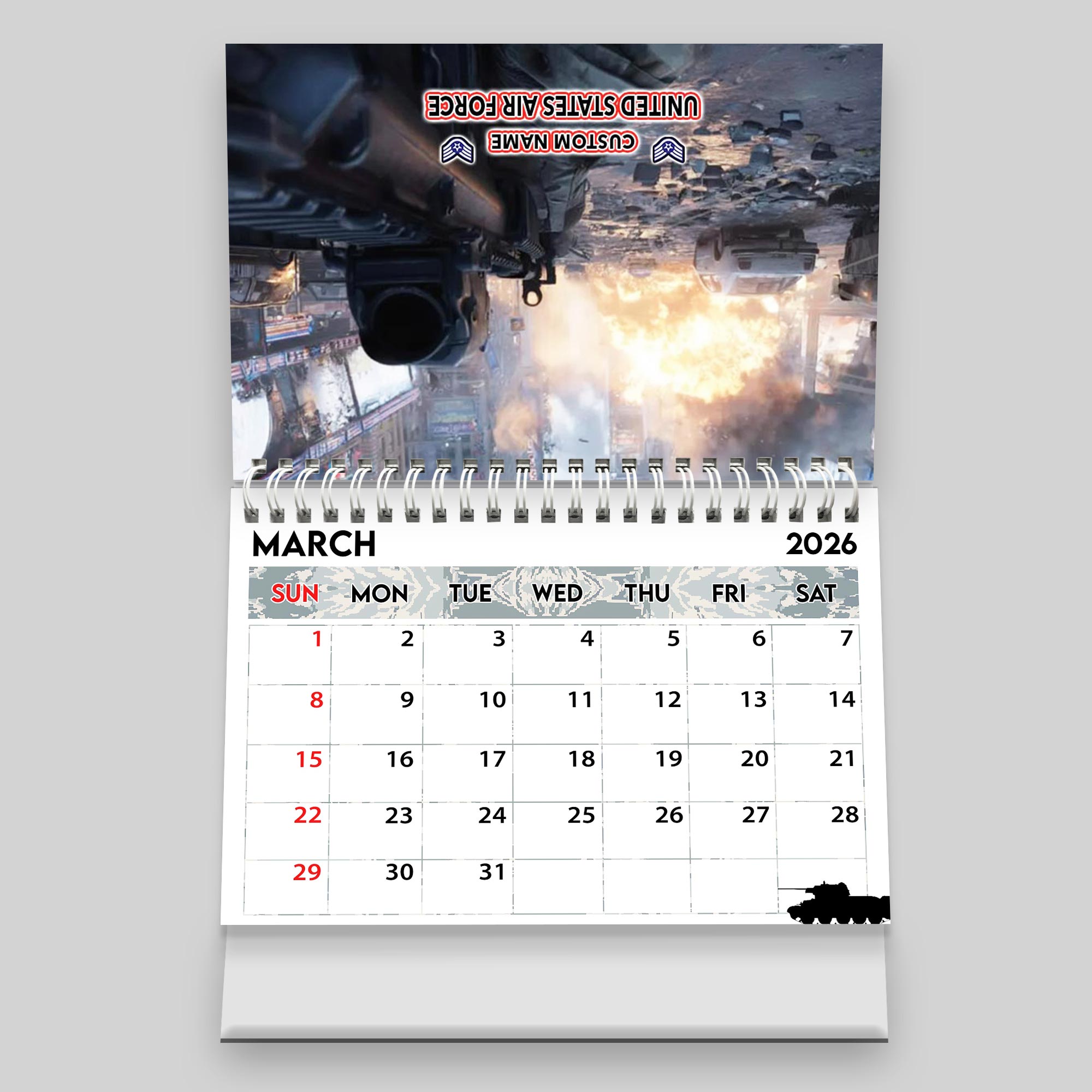 US Air Force, Thank a Veteran - Personalized Military Desk Calendar - Image 5