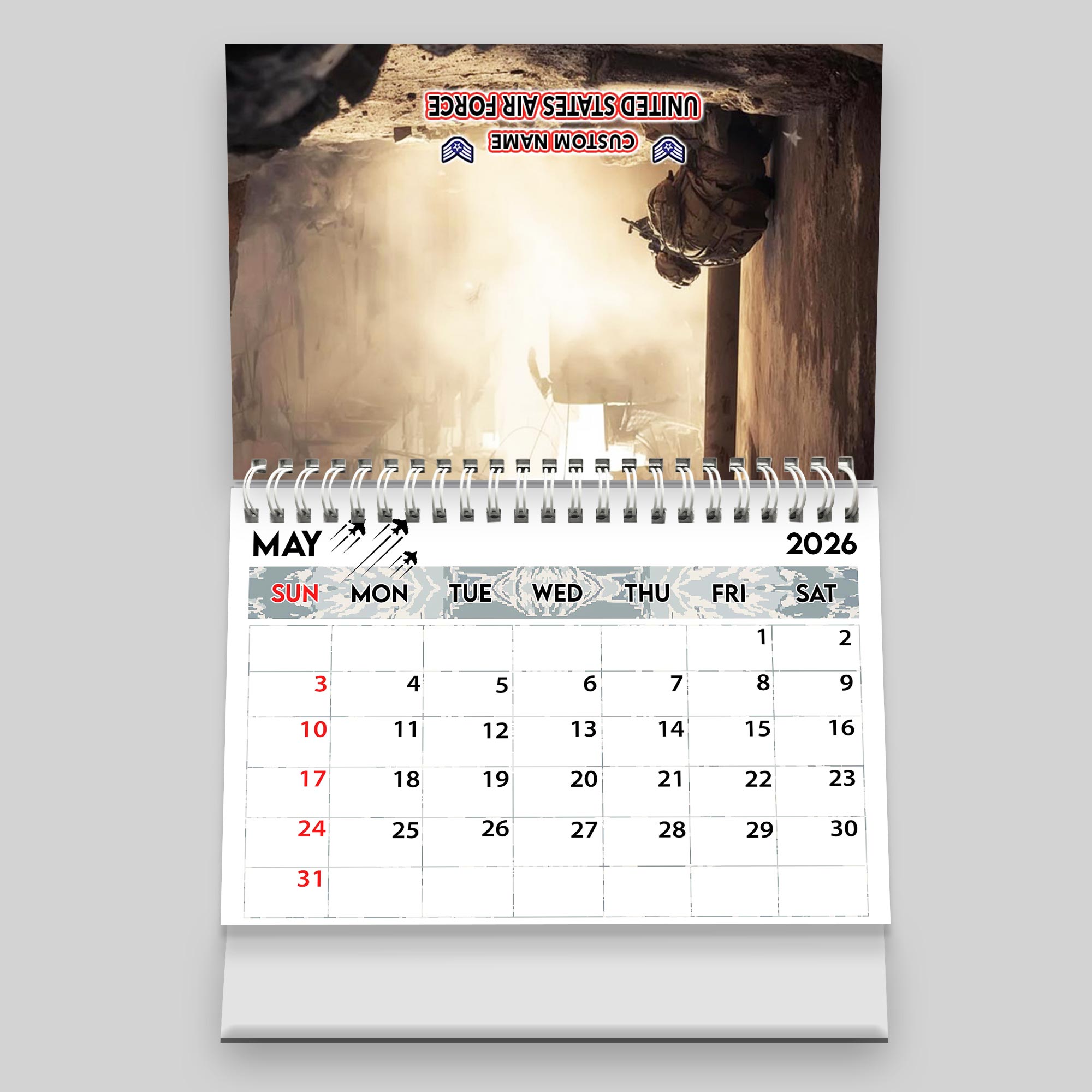 US Air Force, Thank a Veteran - Personalized Military Desk Calendar - Image 7