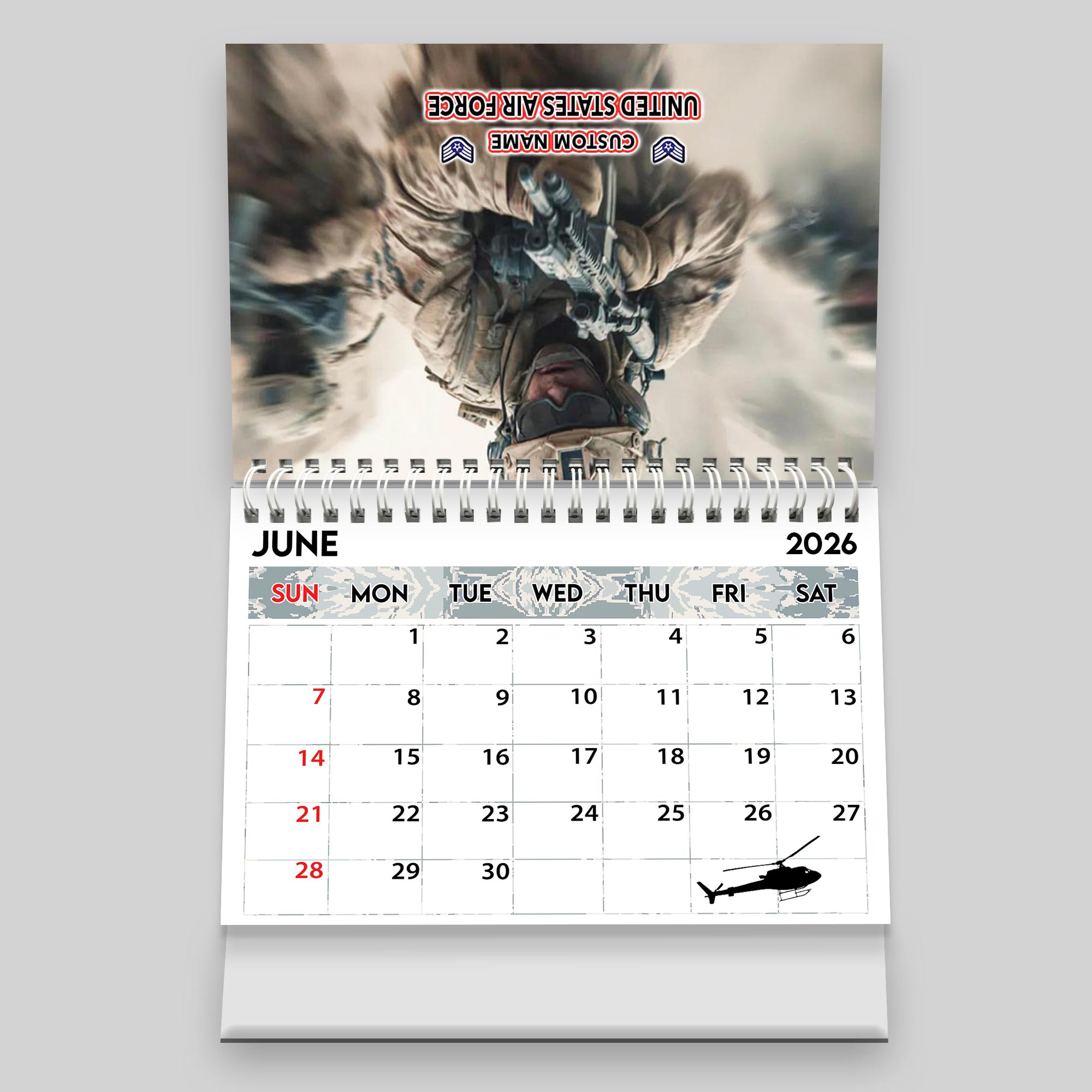 US Air Force, Thank a Veteran - Personalized Military Desk Calendar - Image 8