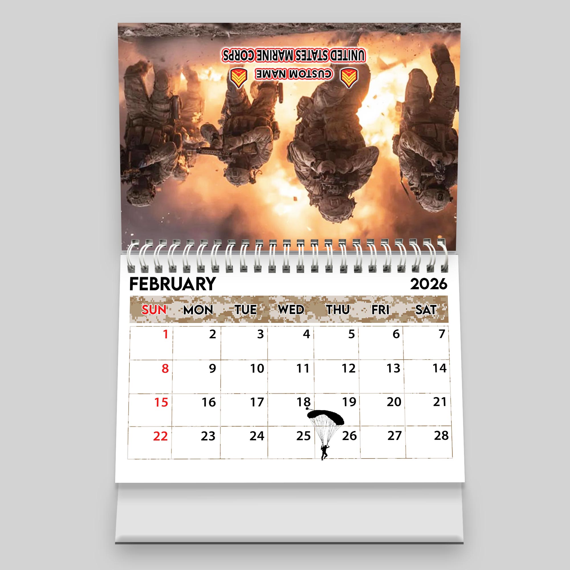 US Marine Corps, Honor The Fallen - Personalized Military Desk Calendar - Image 4