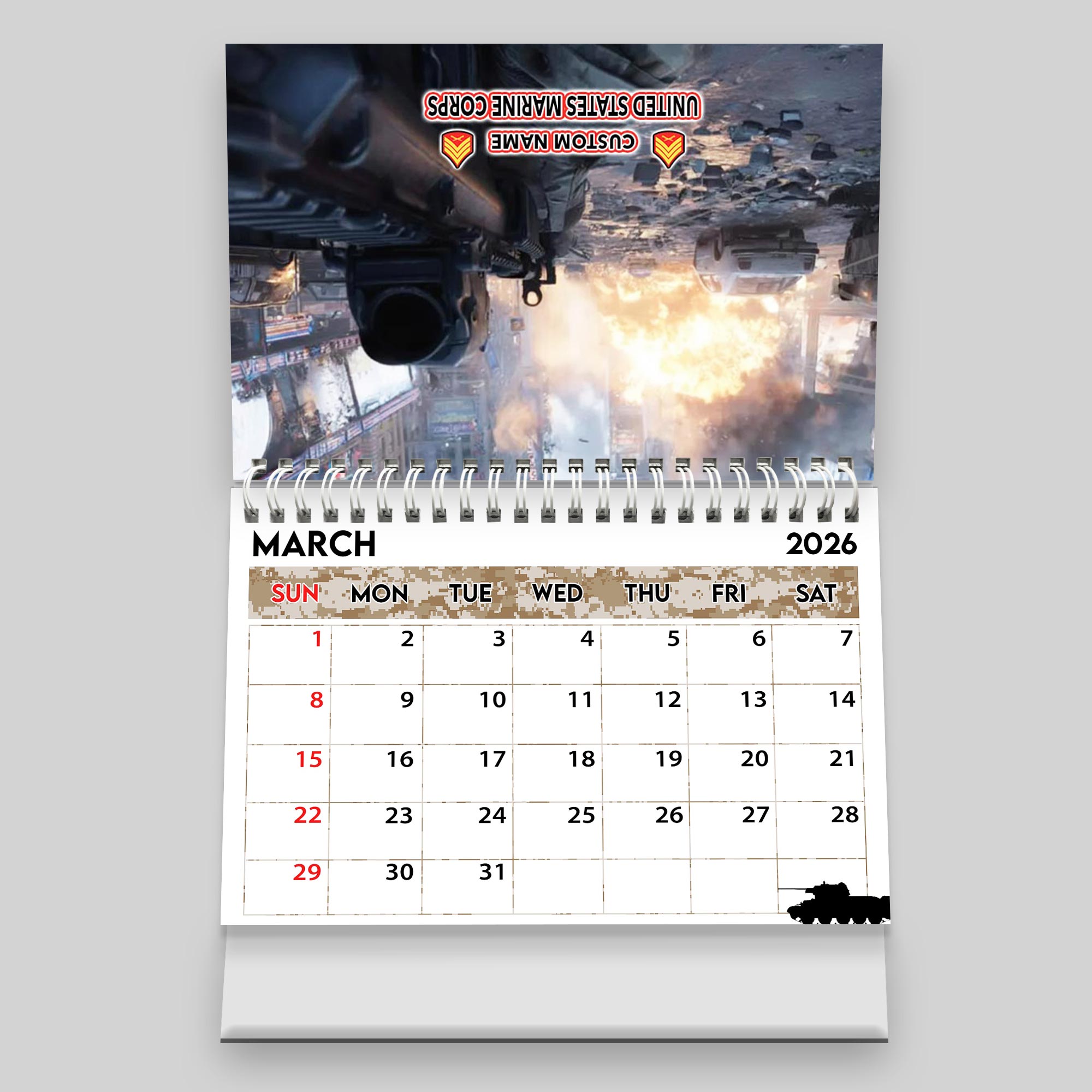 US Marine Corps, Honor The Fallen - Personalized Military Desk Calendar - Image 5