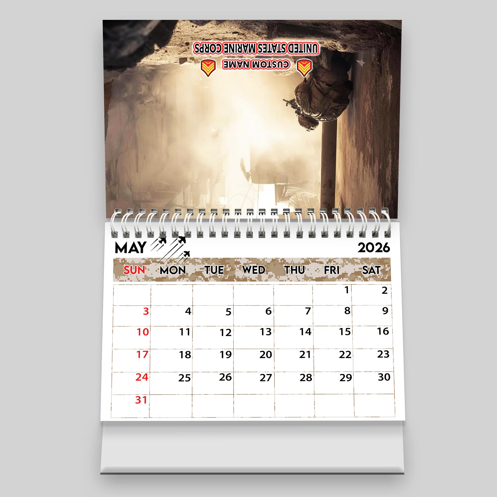 US Marine Corps, Honor The Fallen - Personalized Military Desk Calendar - Image 7