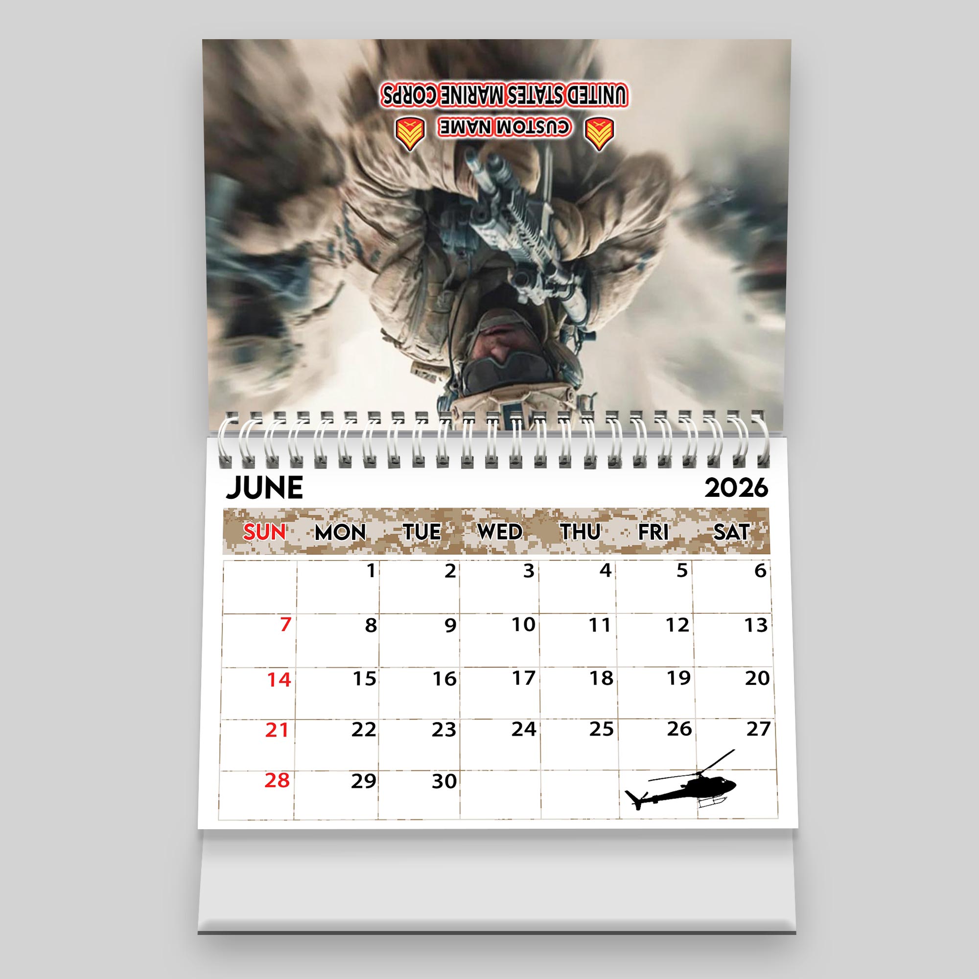 US Marine Corps, Honor The Fallen - Personalized Military Desk Calendar - Image 8