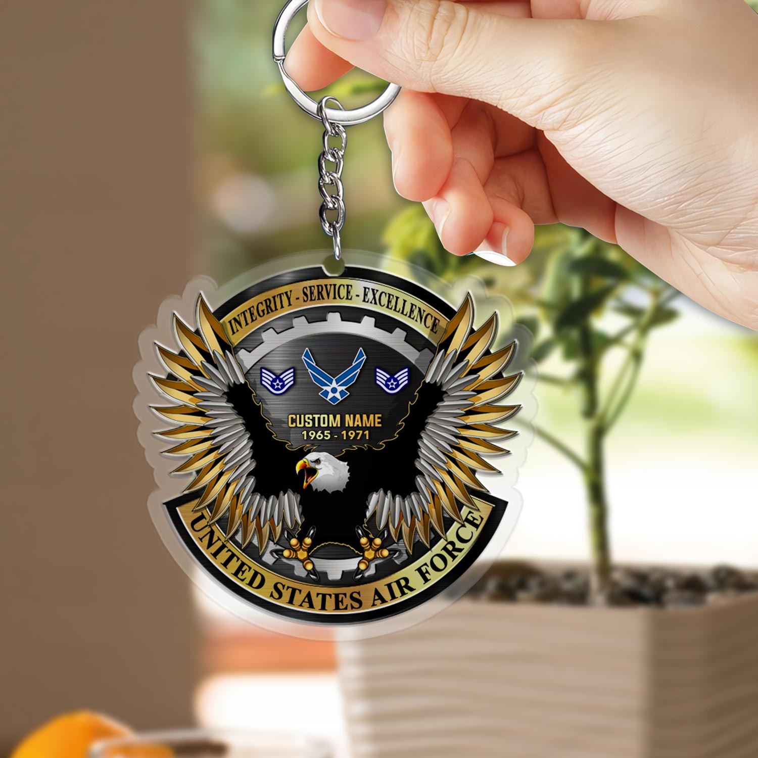 US Air Force, E 4 Air Force Sergeant - Acrylic Keychain - Image 2