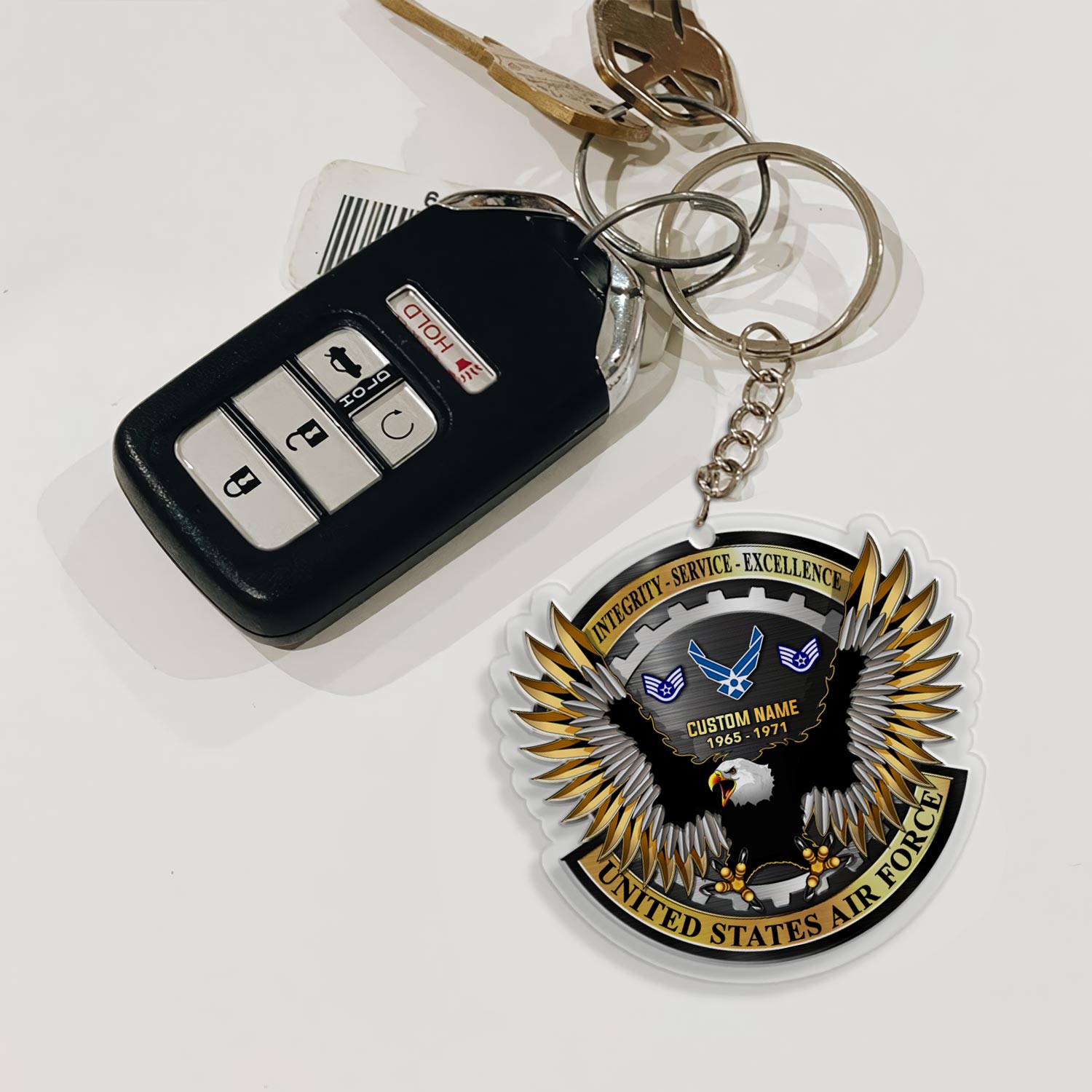 US Air Force, E 4 Air Force Sergeant - Acrylic Keychain - Image 3