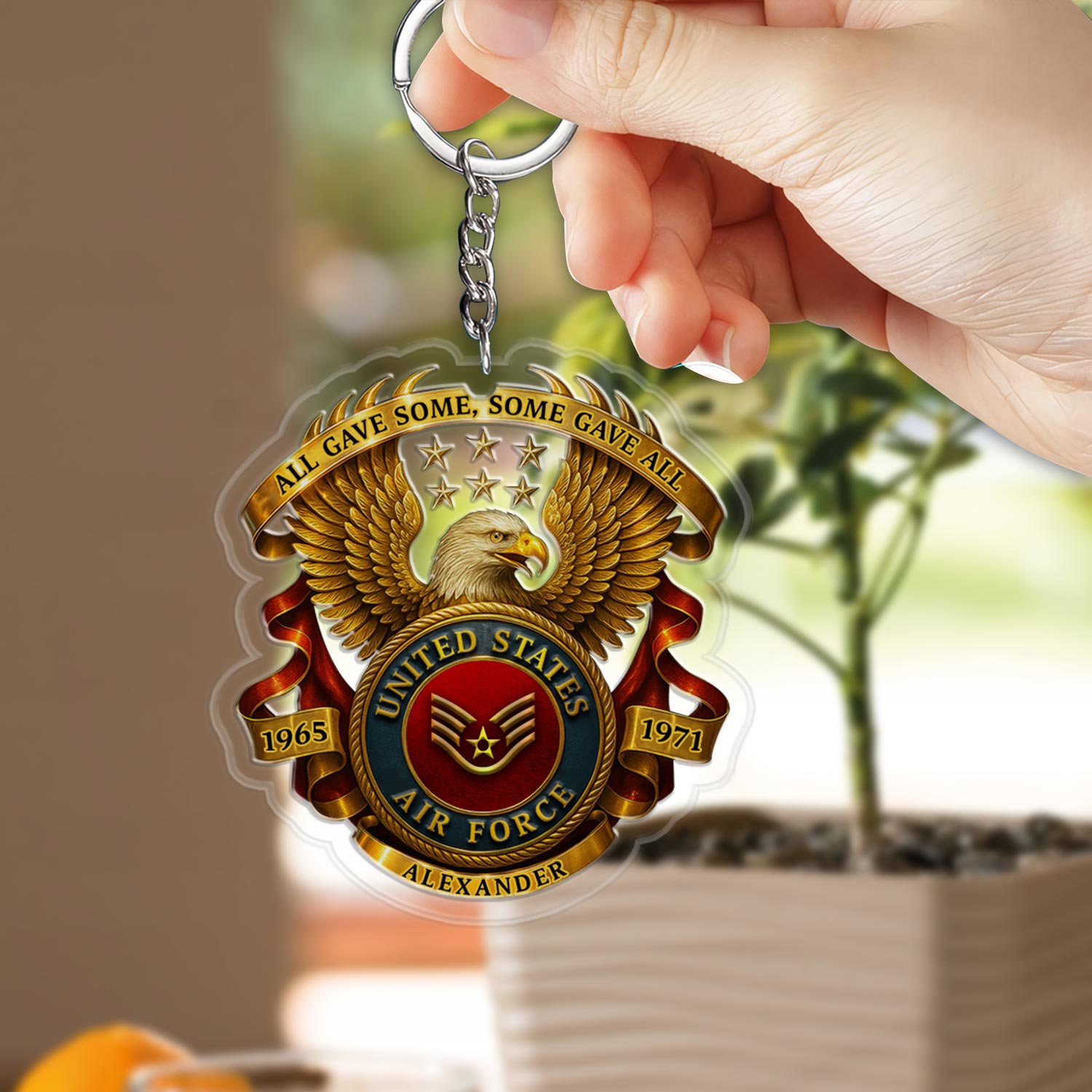 US Air Force, Freedom Over Fear - Acrylic Keychain - Image 2