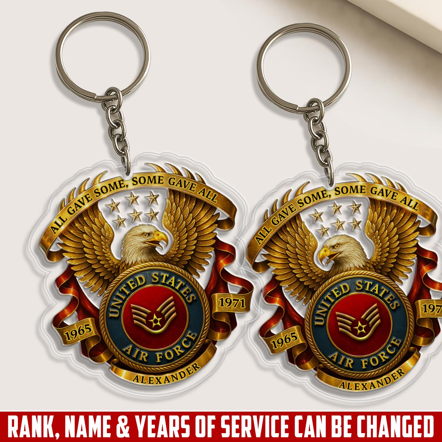 US Air Force, Freedom Over Fear - Acrylic Keychain