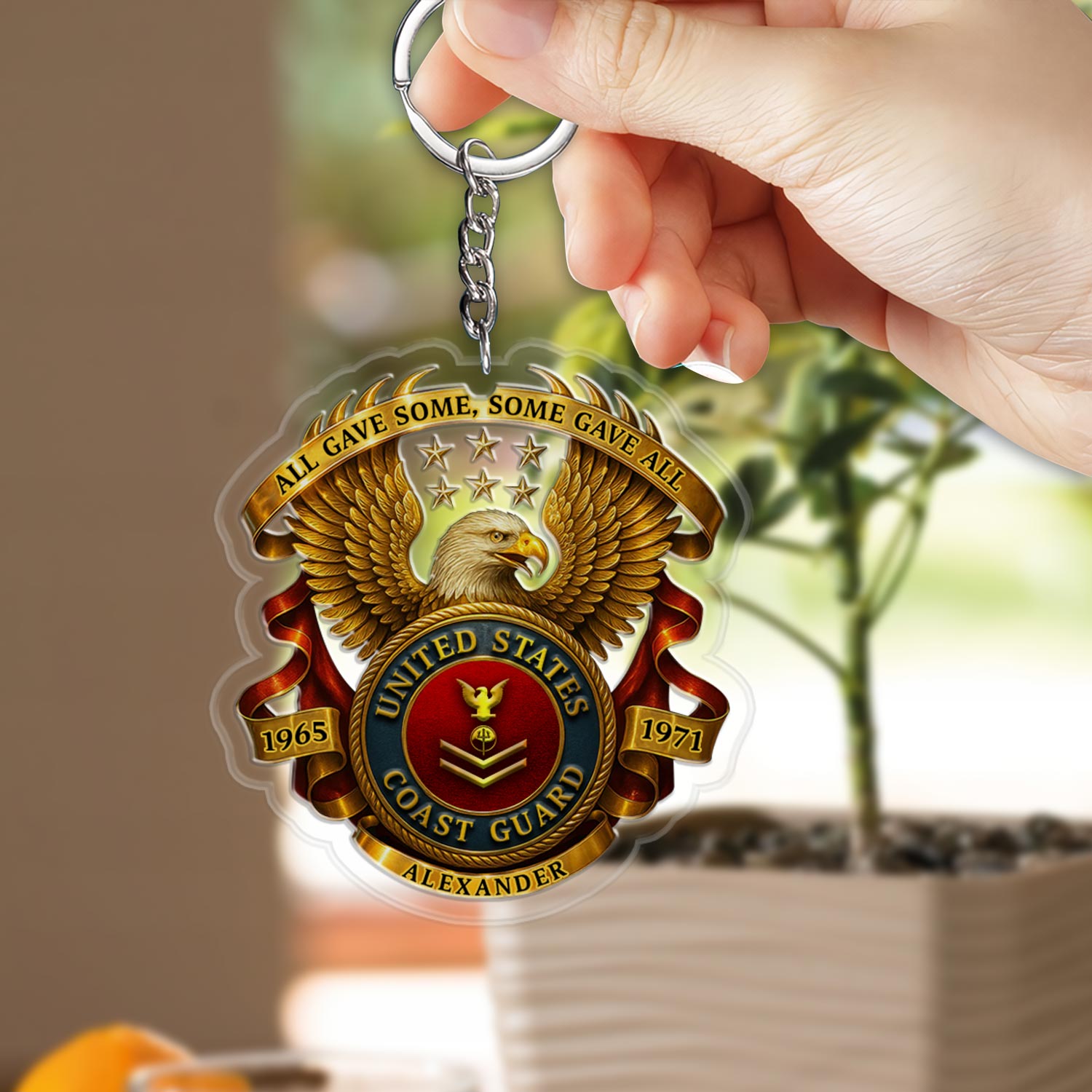 US Coast Guard, Lest We Forget - Acrylic Keychain - Image 2