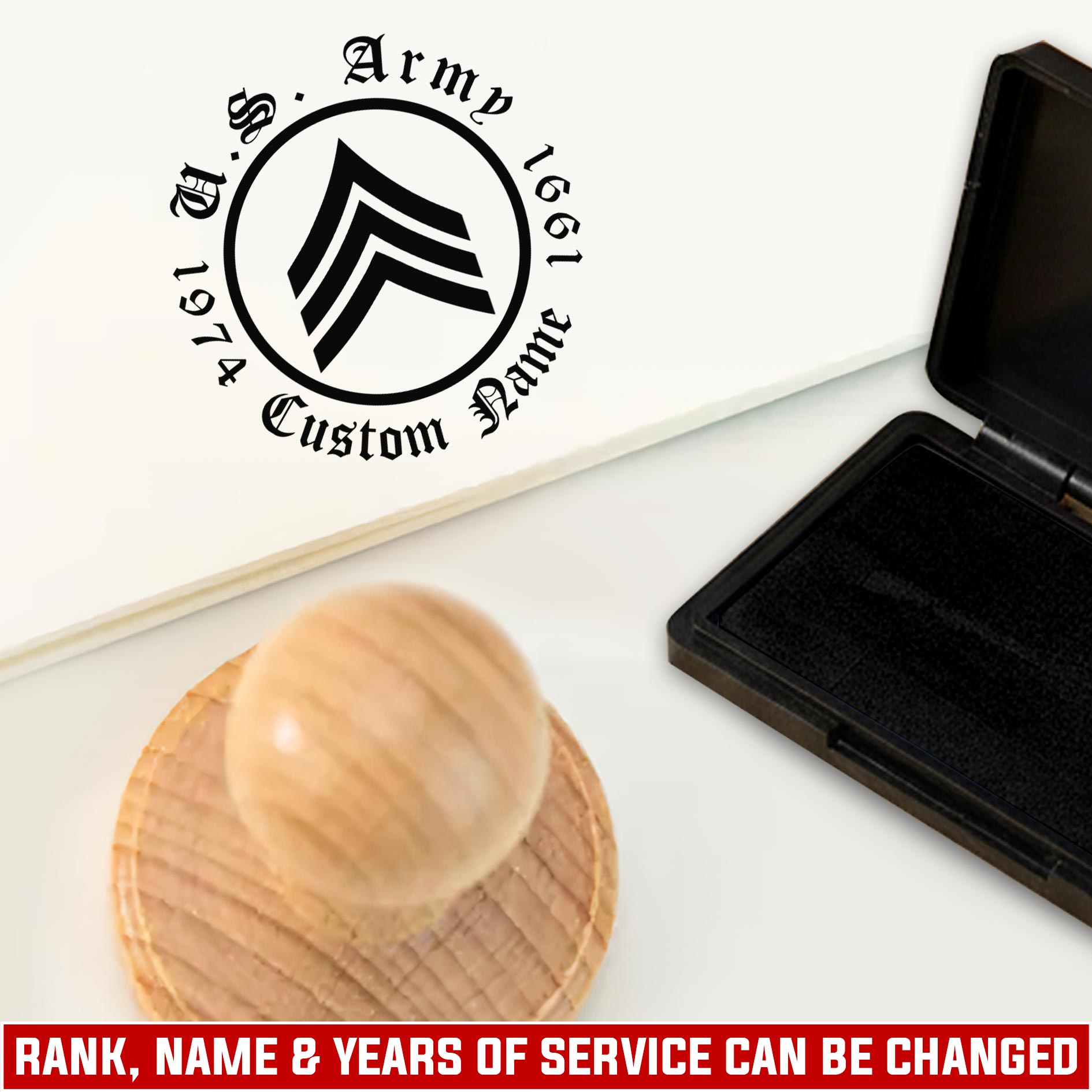 US Army, Once A Soldier, Always A Soldier - Personalized Military Round Wooden Stamp