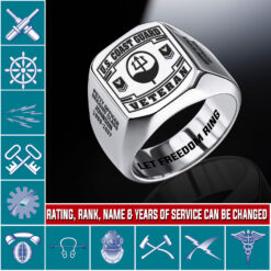 Coast Guard Rating, No One Gets Left Behind - Engraved Men's Ring