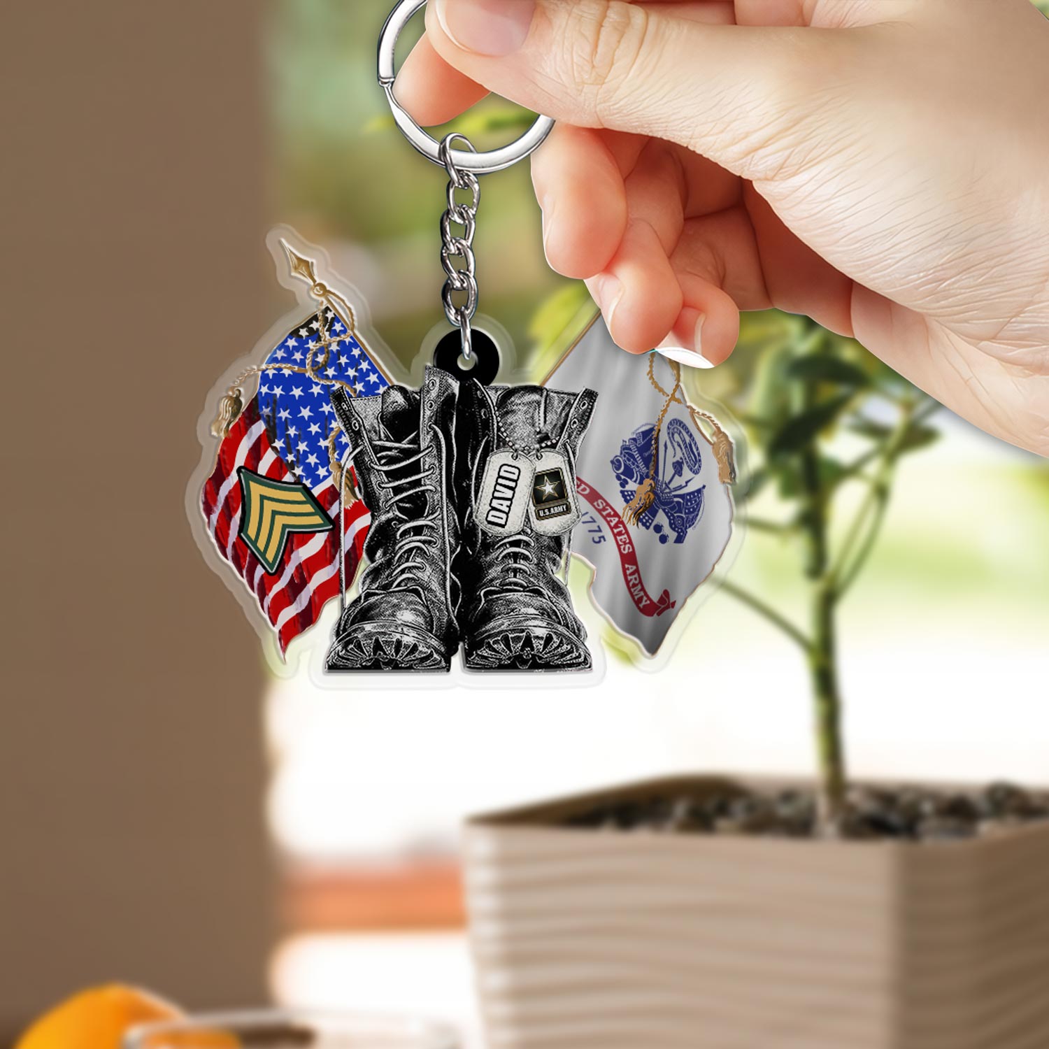 US Army, Honoring All Who Served - Acrylic Keychain - Image 2