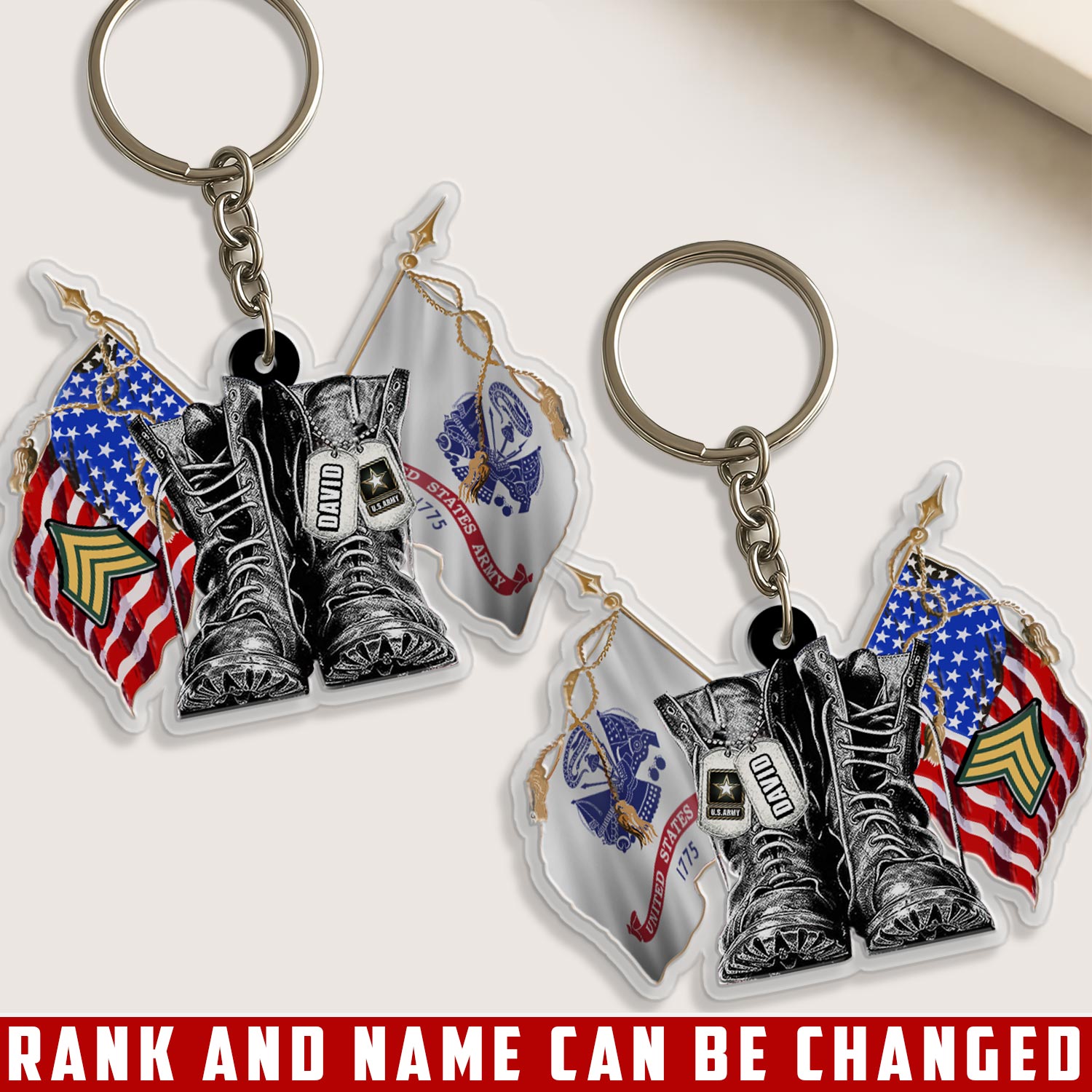 US Army, Honoring All Who Served - Acrylic Keychain