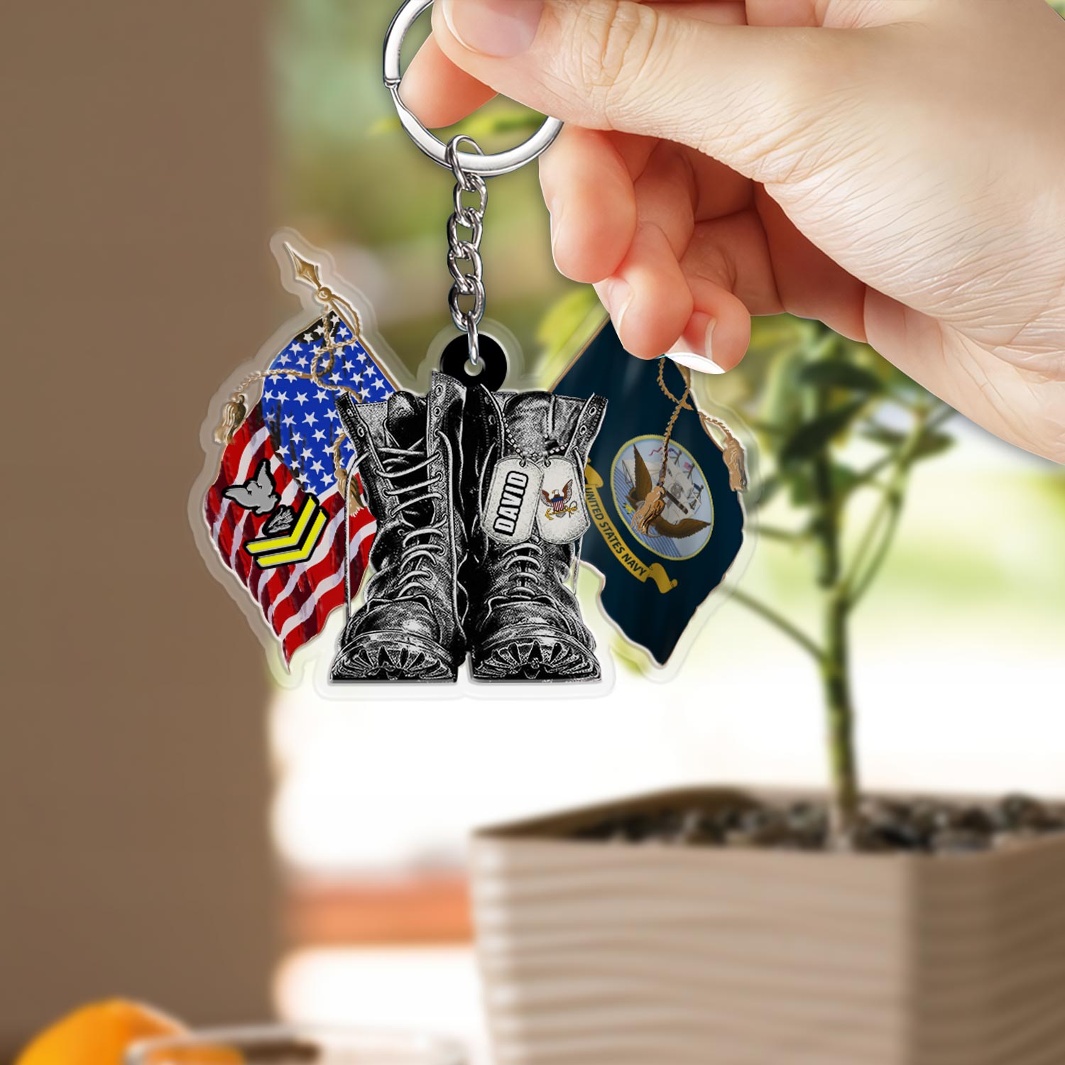 US Navy, Duty, Honor, Country - Acrylic Keychain - Image 2