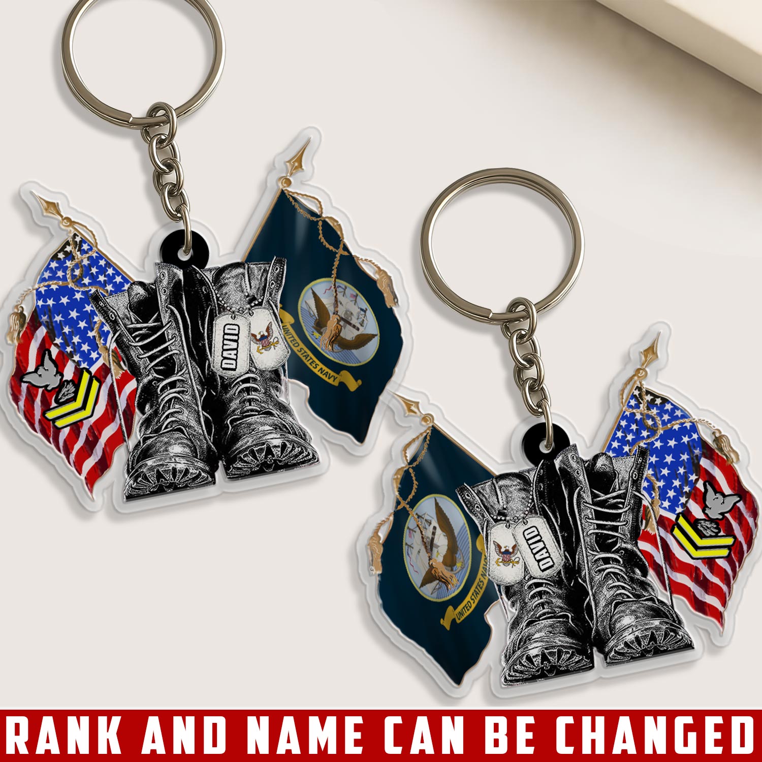US Navy, Duty, Honor, Country - Acrylic Keychain