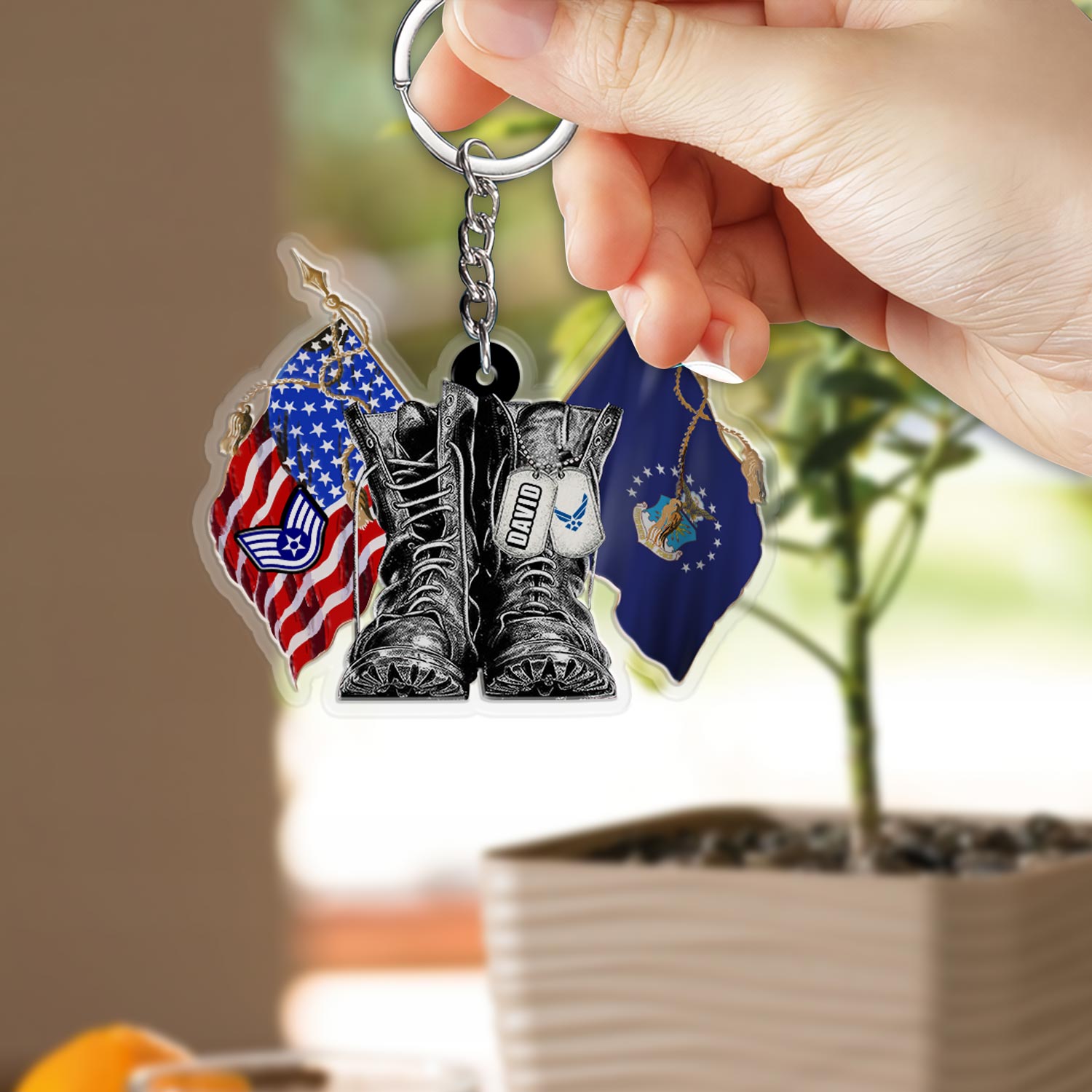 US Air Force, E 8 Air Force Senior Master Sergeant - Acrylic Keychain - Image 2