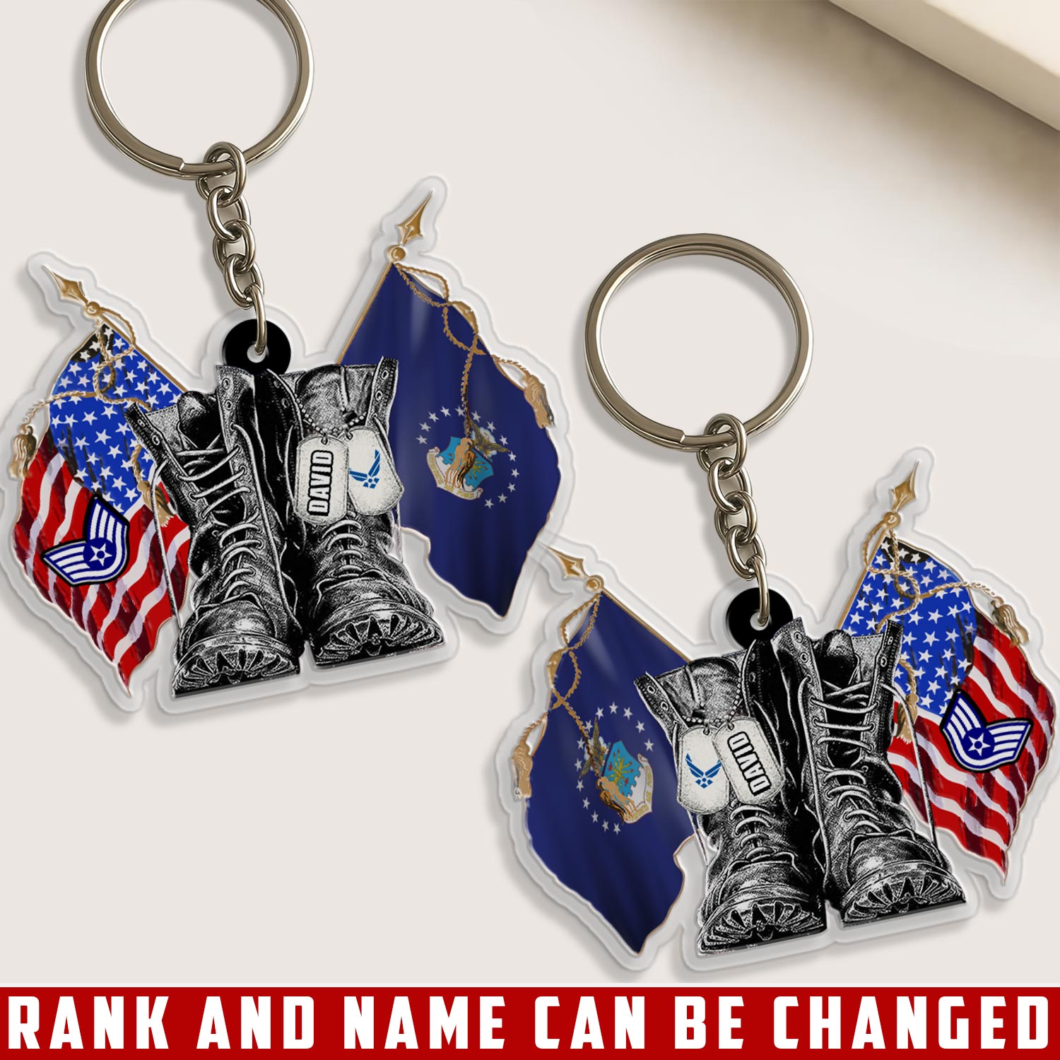 US Air Force, E 8 Air Force Senior Master Sergeant - Acrylic Keychain